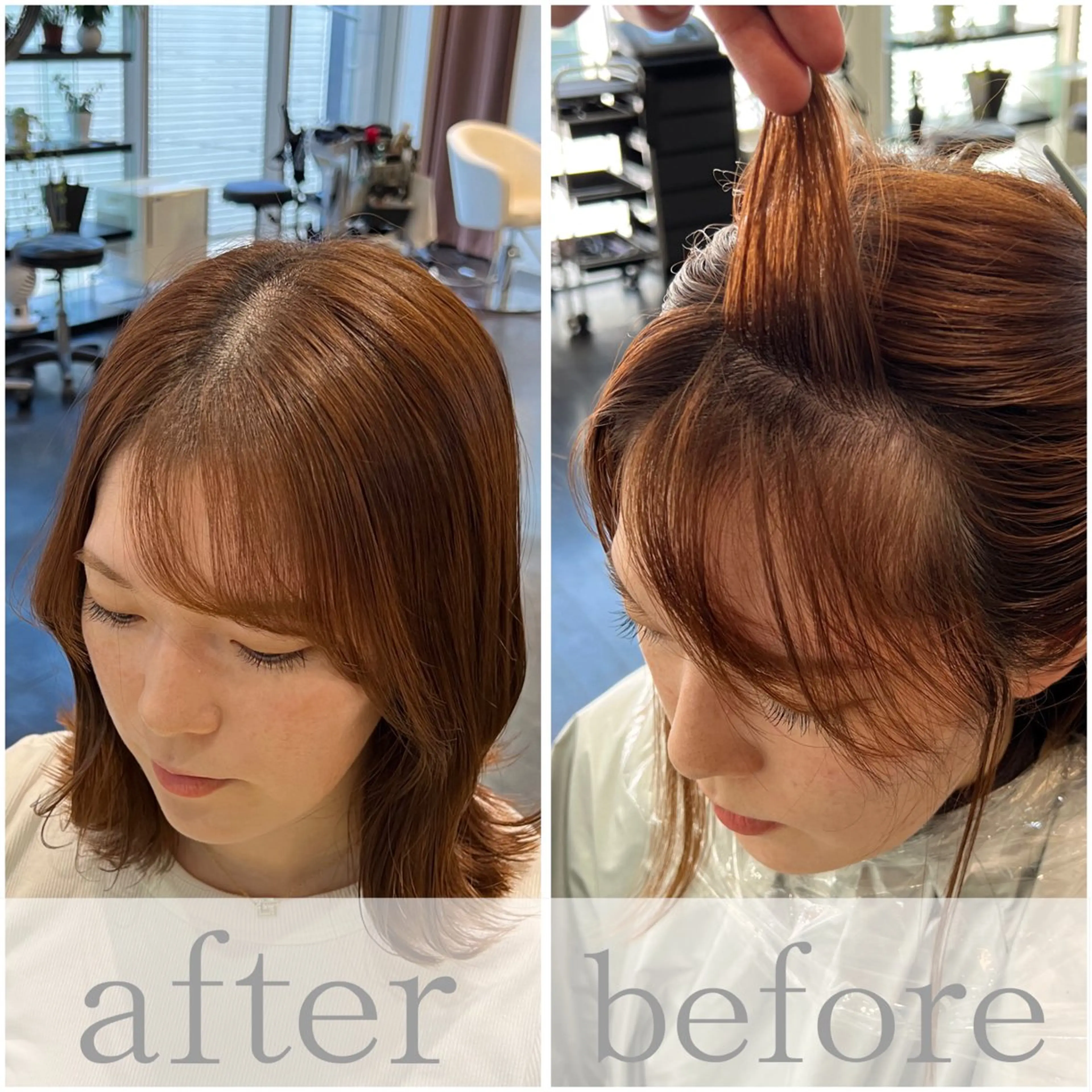 ミディアム パーマ ストレートパーマ カット 縮毛矯正 【髪質改善/縮毛矯正 /カラー】ホサカのヘアスタイル