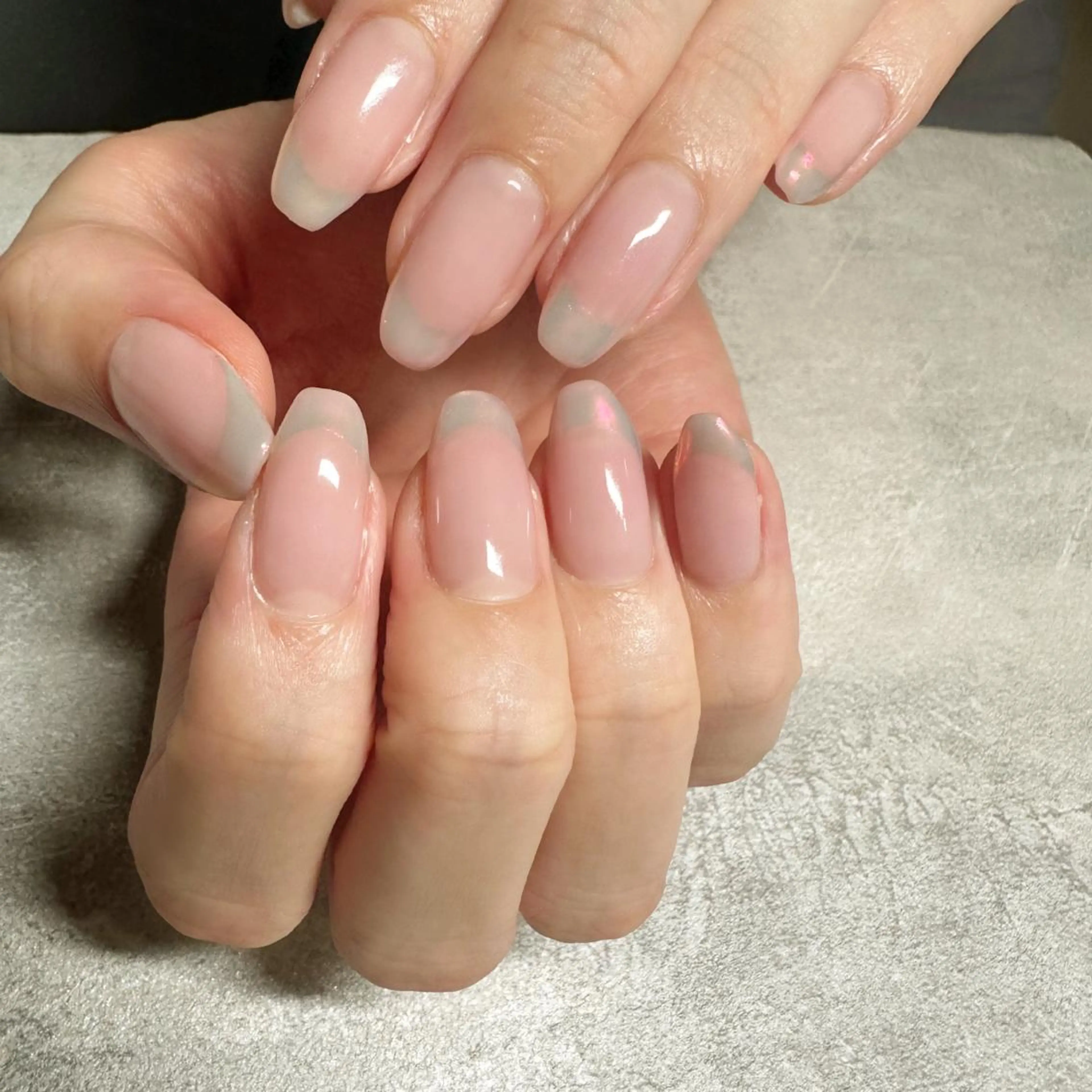 ネイル フレンチネイル ミラーネイル ピンク ハンドネイル ilo所属・舟橋 恭子のネイルデザイン