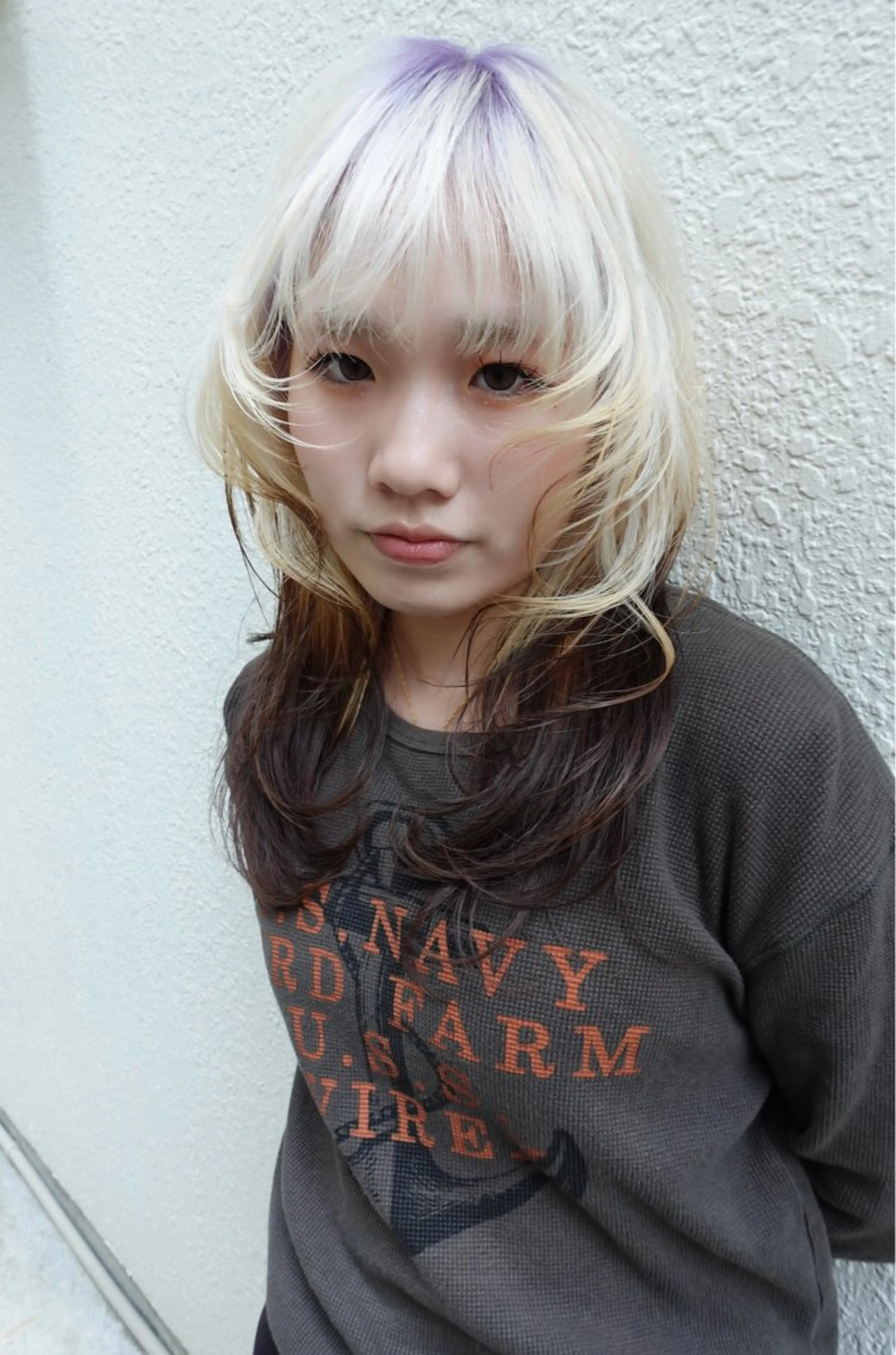 ミディアム ヘアカラー ハイトーン特化/和音 【デザインカラー】のヘアスタイル