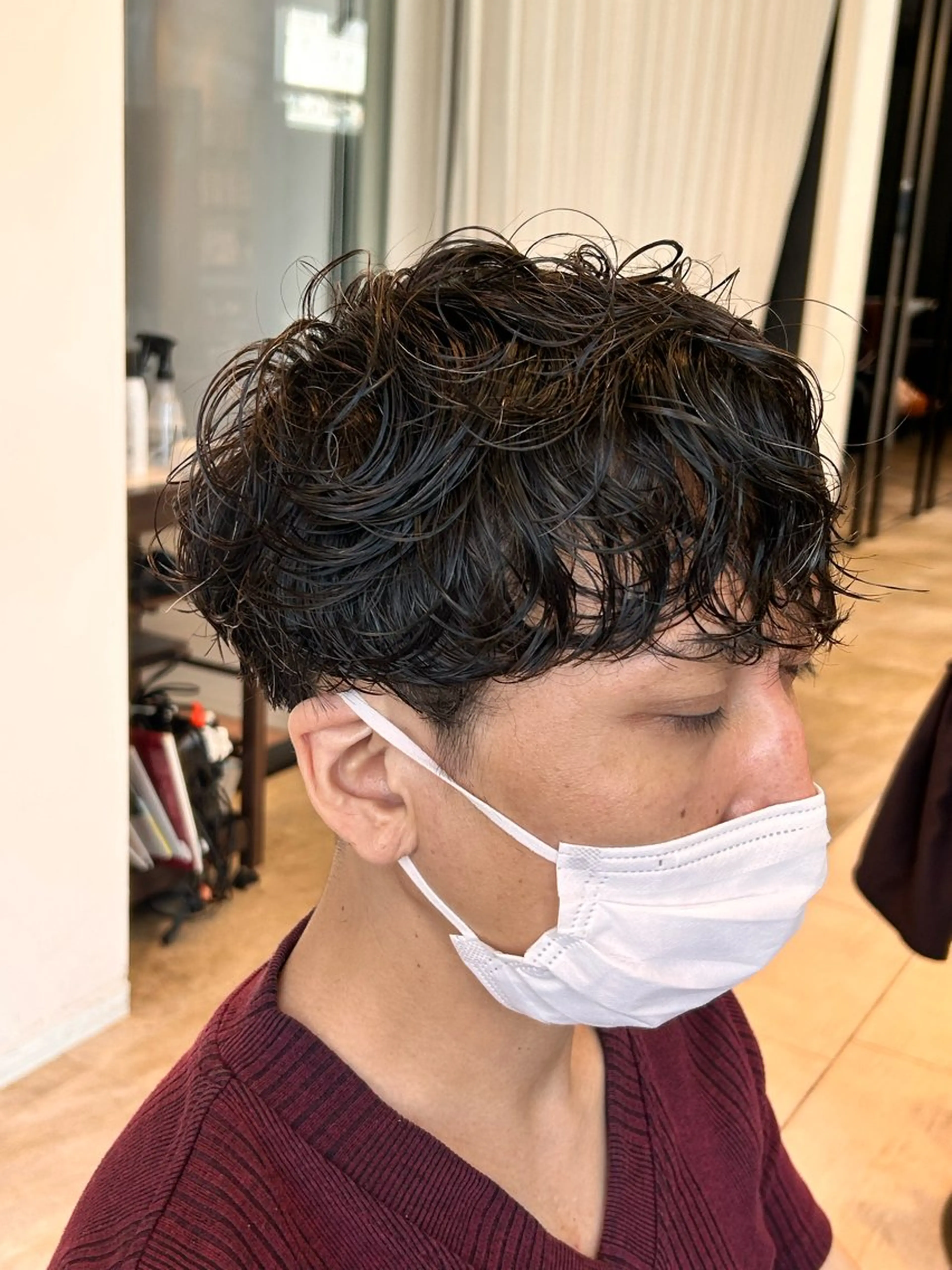 ショート パーマ メンズ EARTH大宮宮原店所属・ri kuのヘアスタイル