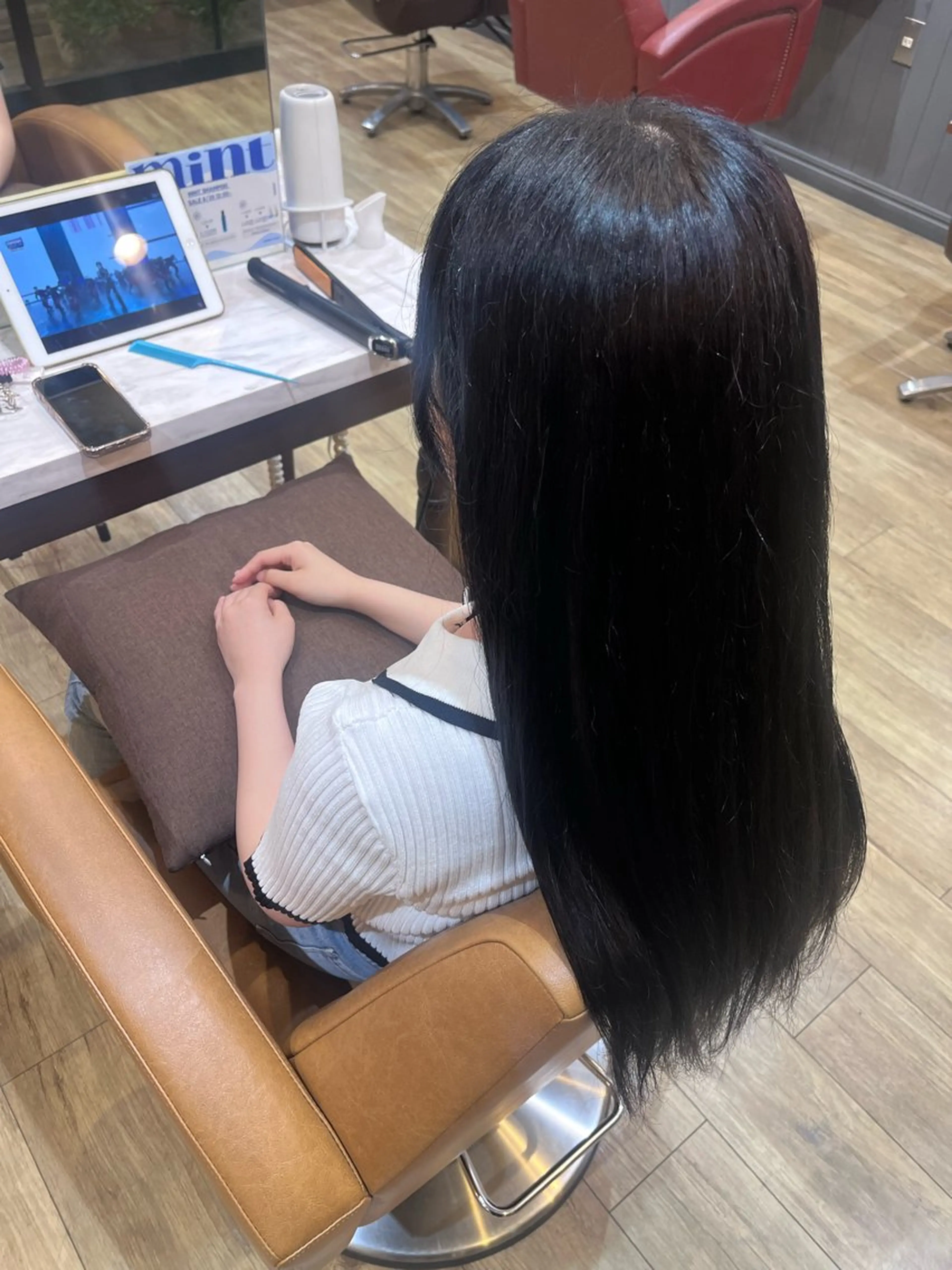 ロング カラー 黒髪 ブルーカラー ブルーブラック 笠原 あかりεїзのヘアスタイル