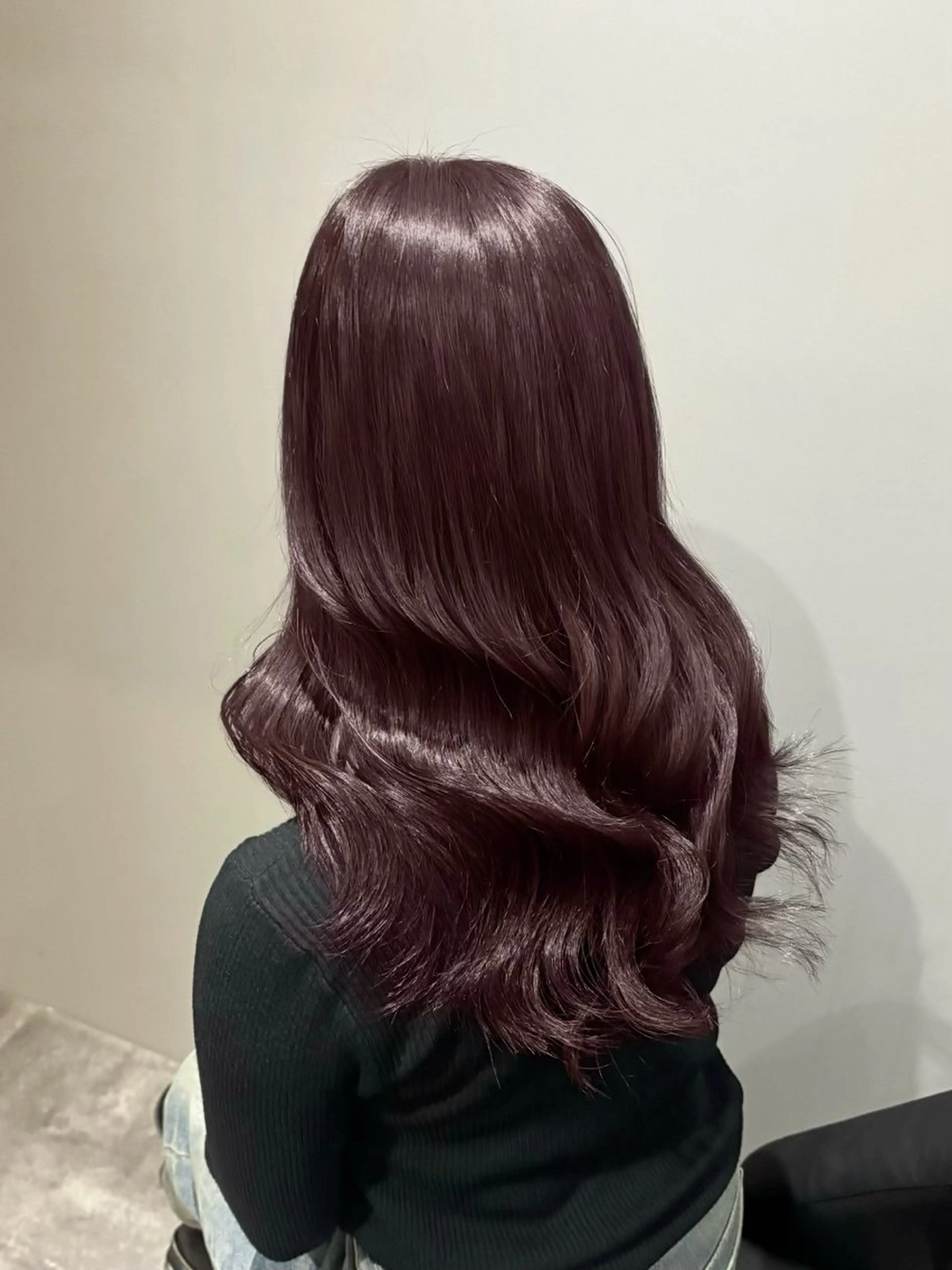 ロング 髪質改善 韓国風ヘア トリートメント ヘアカラー トリートメント シオン/艶髪/ グレージュカラーのヘアスタイル