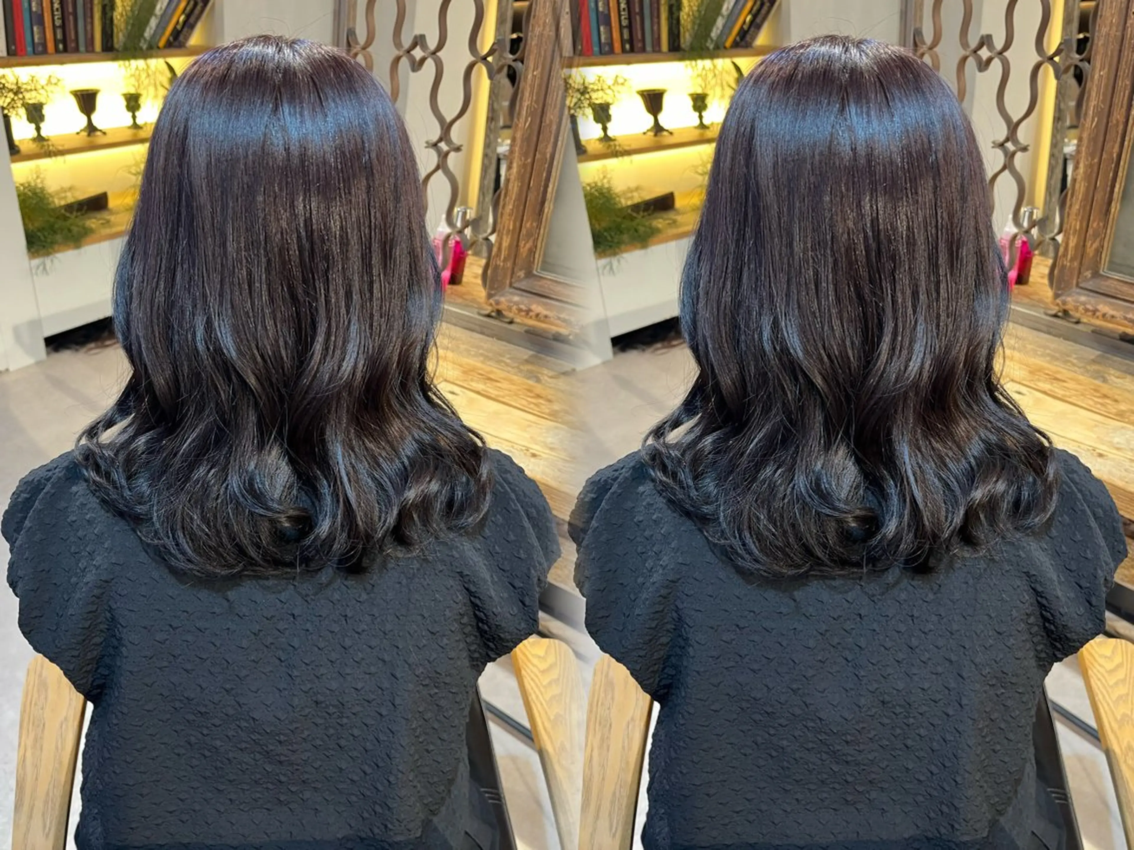 ミディアム カラー カット ヘアカラー スタジオノル パーマ🌀あやなのヘアスタイル