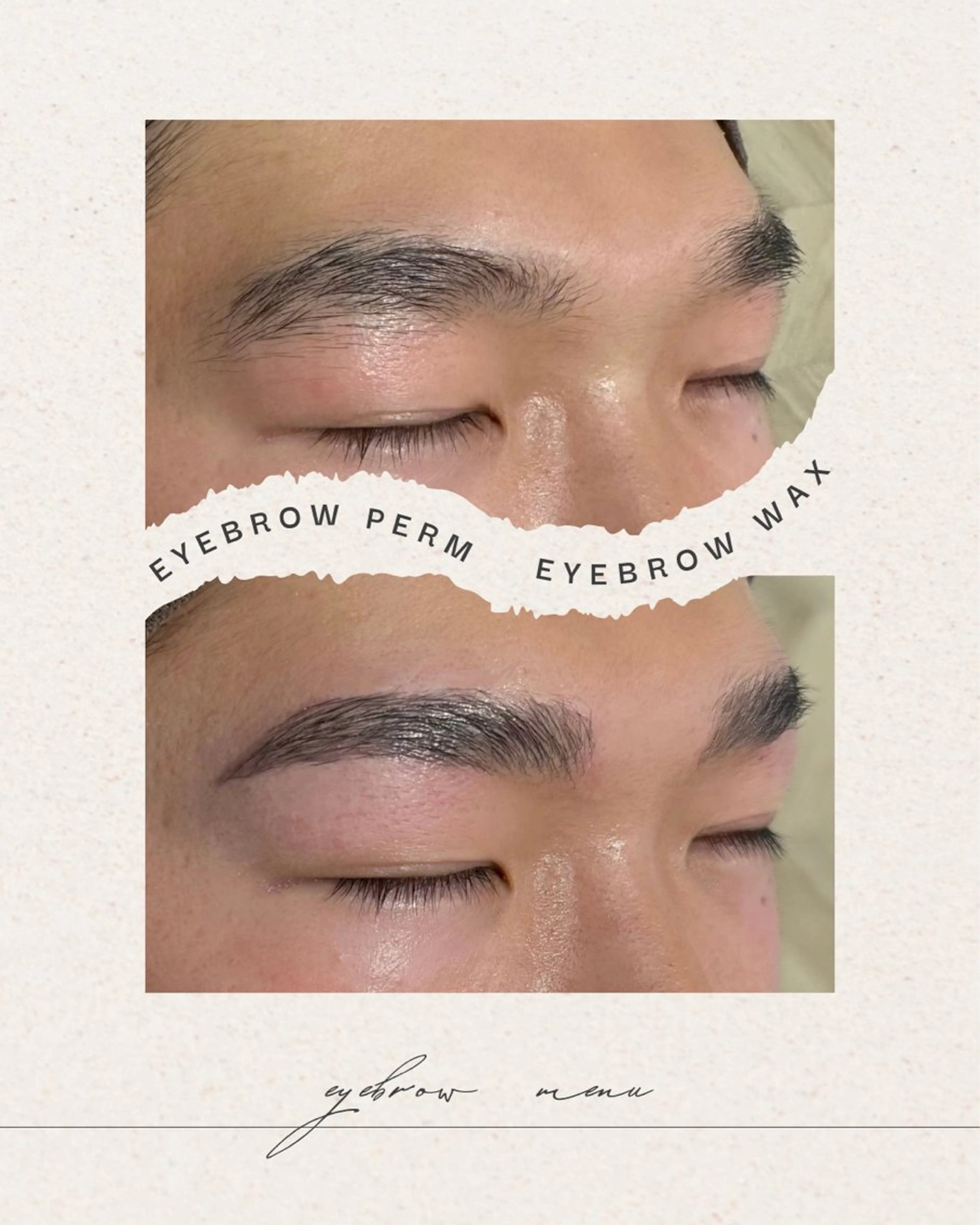 【平日】メンズ💈①ヘアカット✂️②眉パーマ＆③Wax脱毛🪄一度に印象UP!!!✨ 名古屋/名駅/men's/メンズ眉の写真