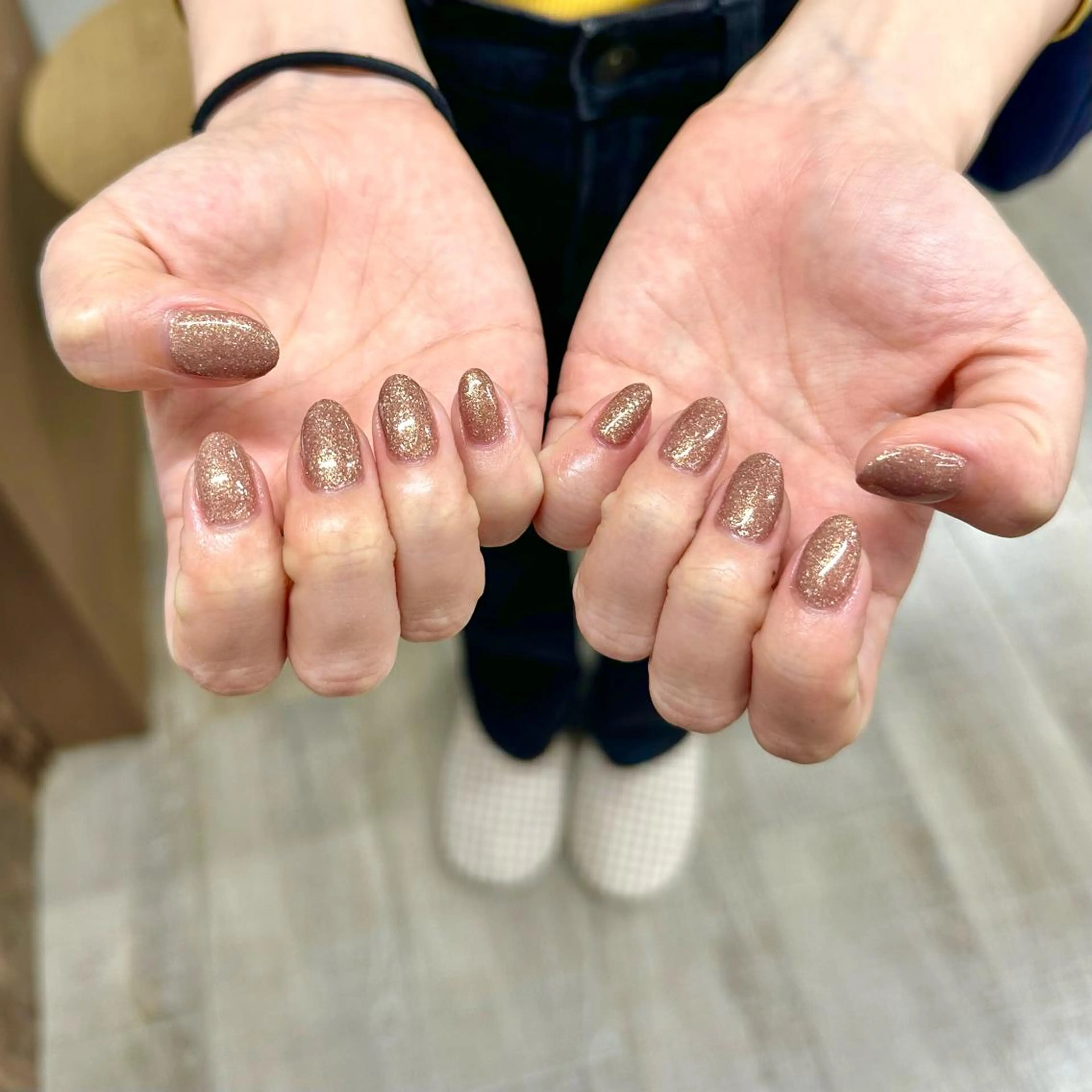 ネイル ラメ(グリッター) ワンカラーネイル She Nail studio原宿店所属・akari原宿 プライベートサロンのネイルデザイン