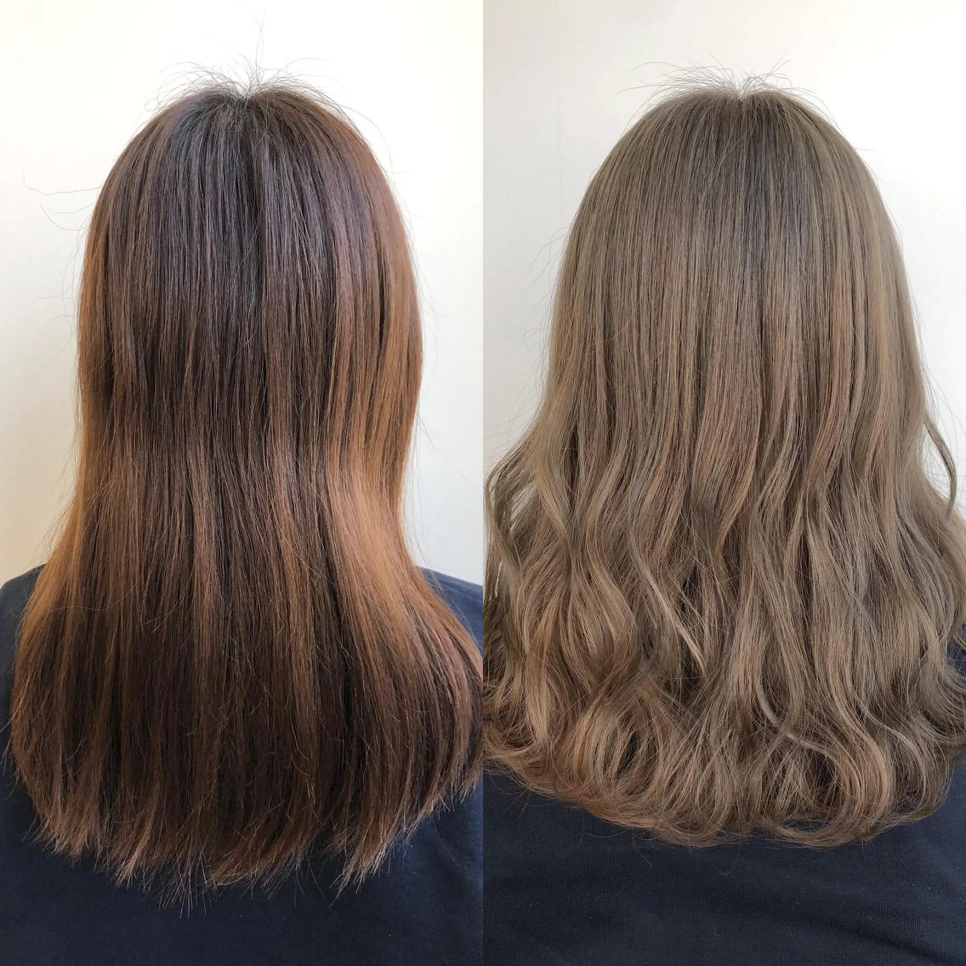 セミロング カラー ベージュカラー ブリーチ SALOWIN神戸三宮East店所属・【透明感、艶髪】西村 有司のヘアスタイル