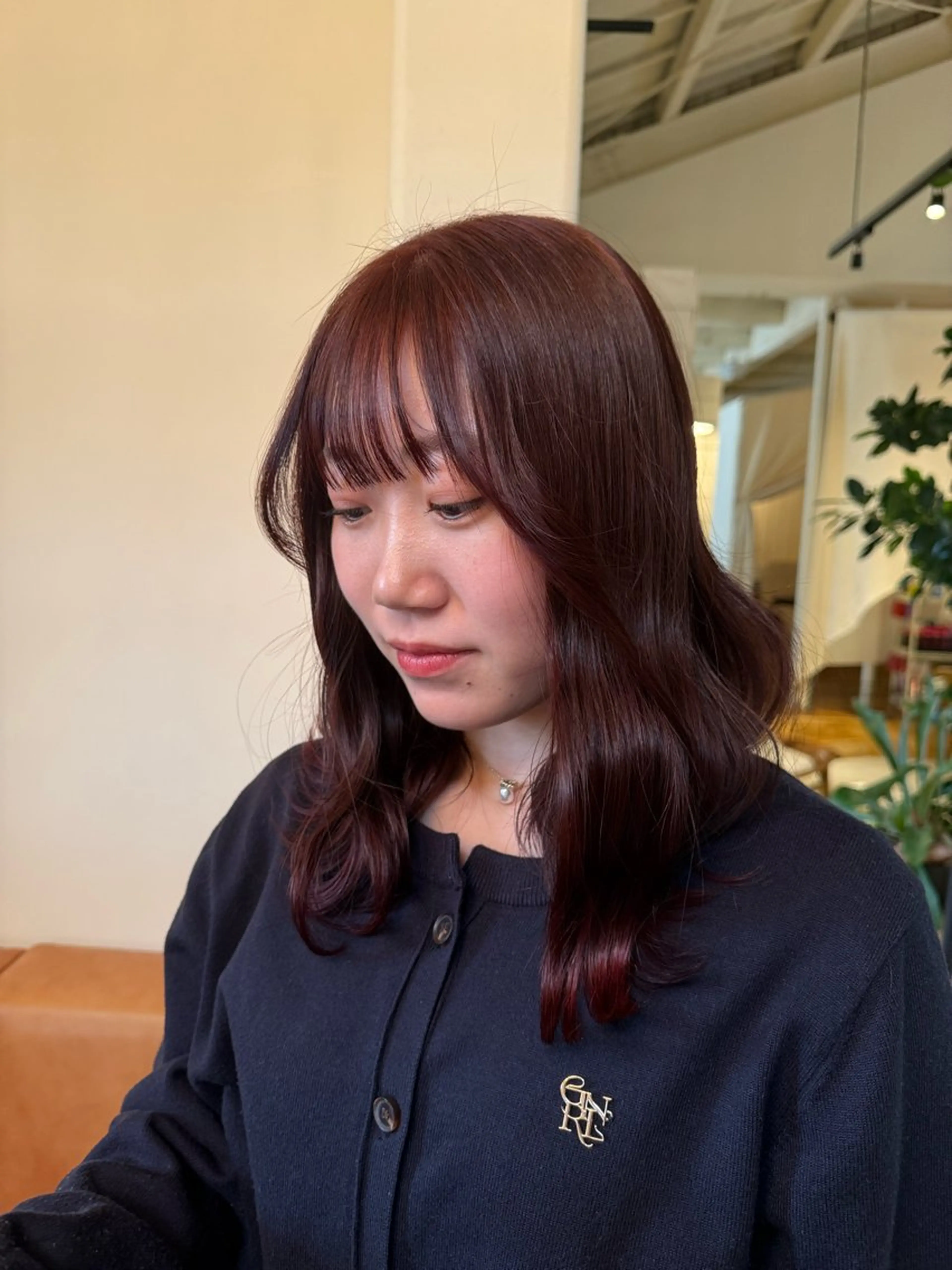 ミディアム ヘアカラー レイヤーカット/暖色 /ボブ/髪質改善/翠のヘアスタイル