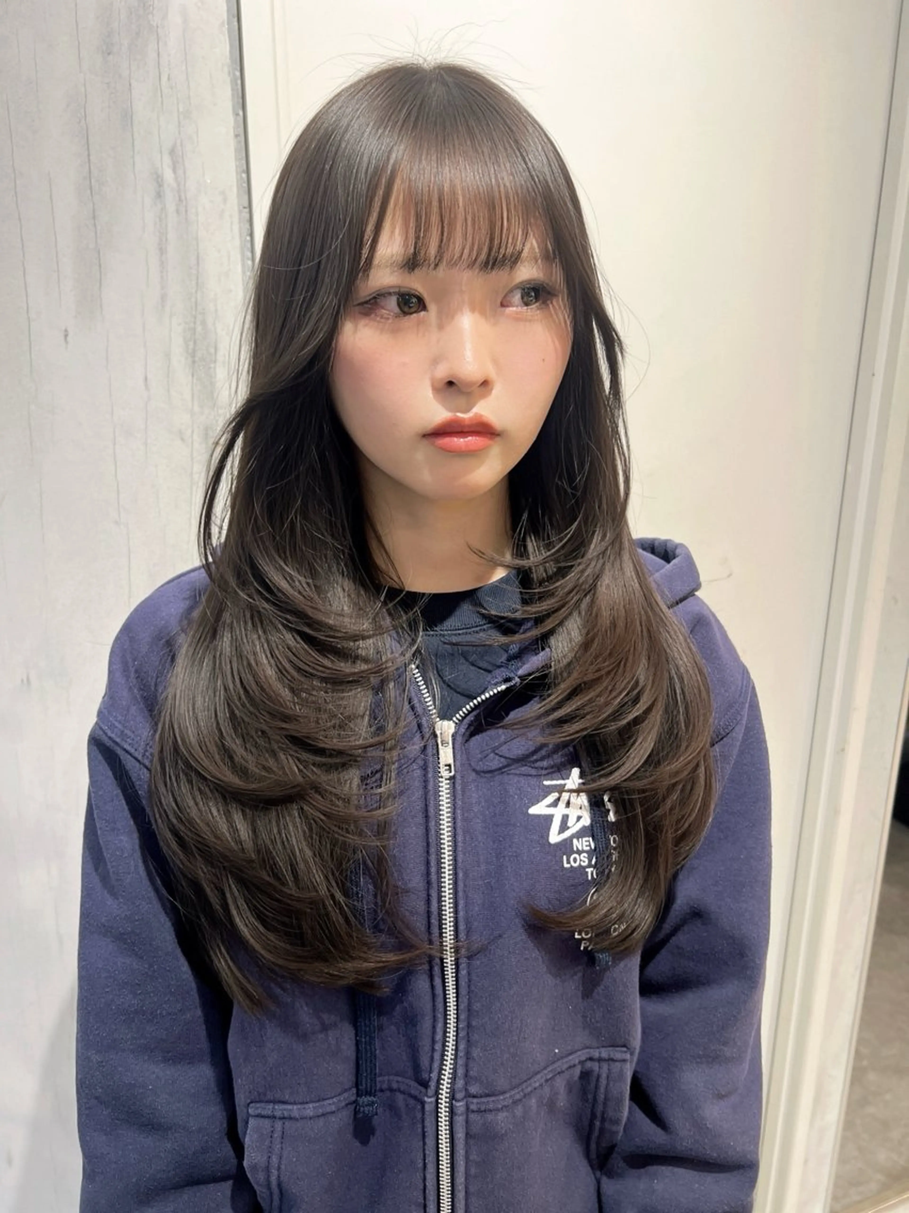 ロング カット ヘアカラー トリートメント 韓国レイヤーカット/ 縮毛矯正/羽田航のヘアスタイル