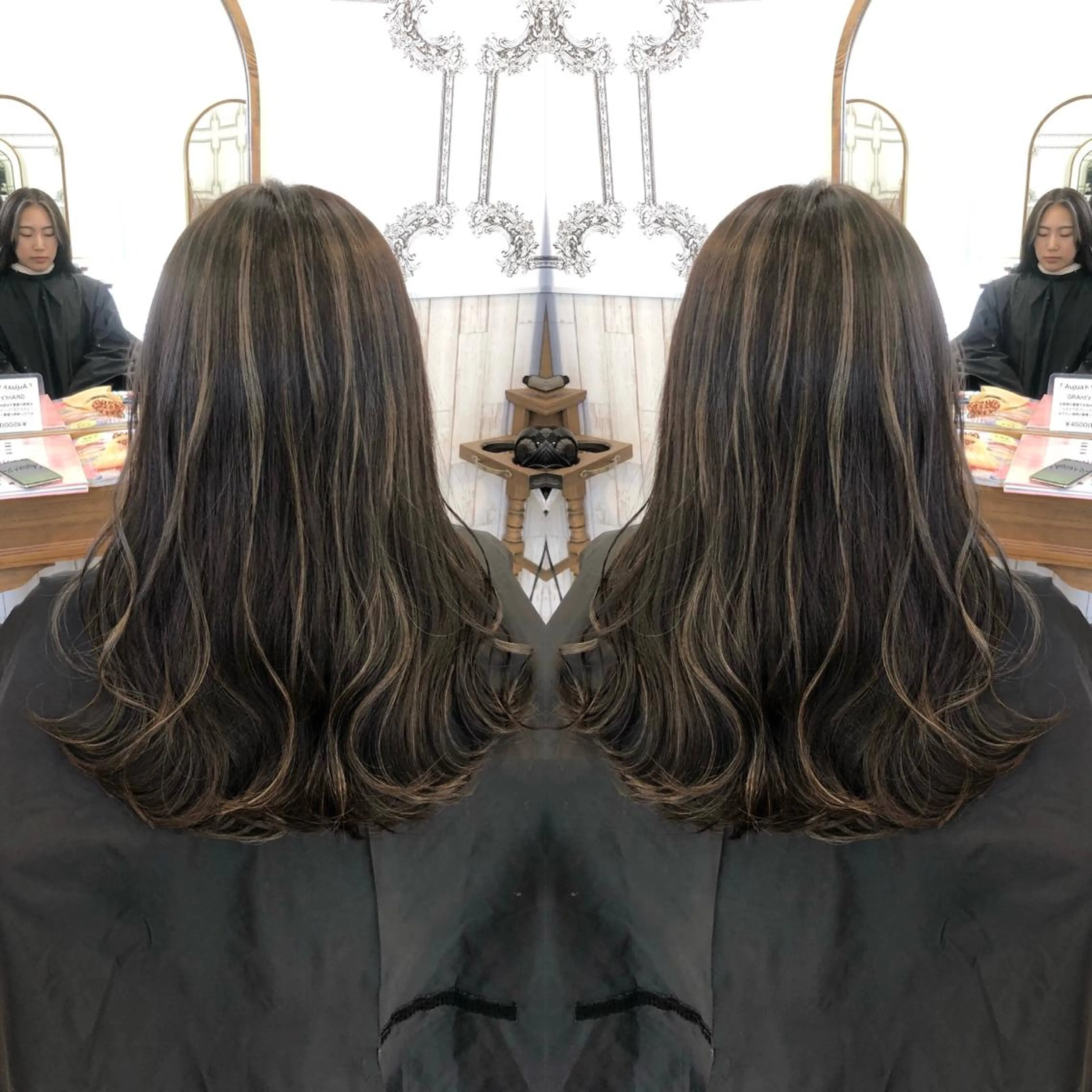 セミロング ハイライト 得能 雅人のヘアスタイル