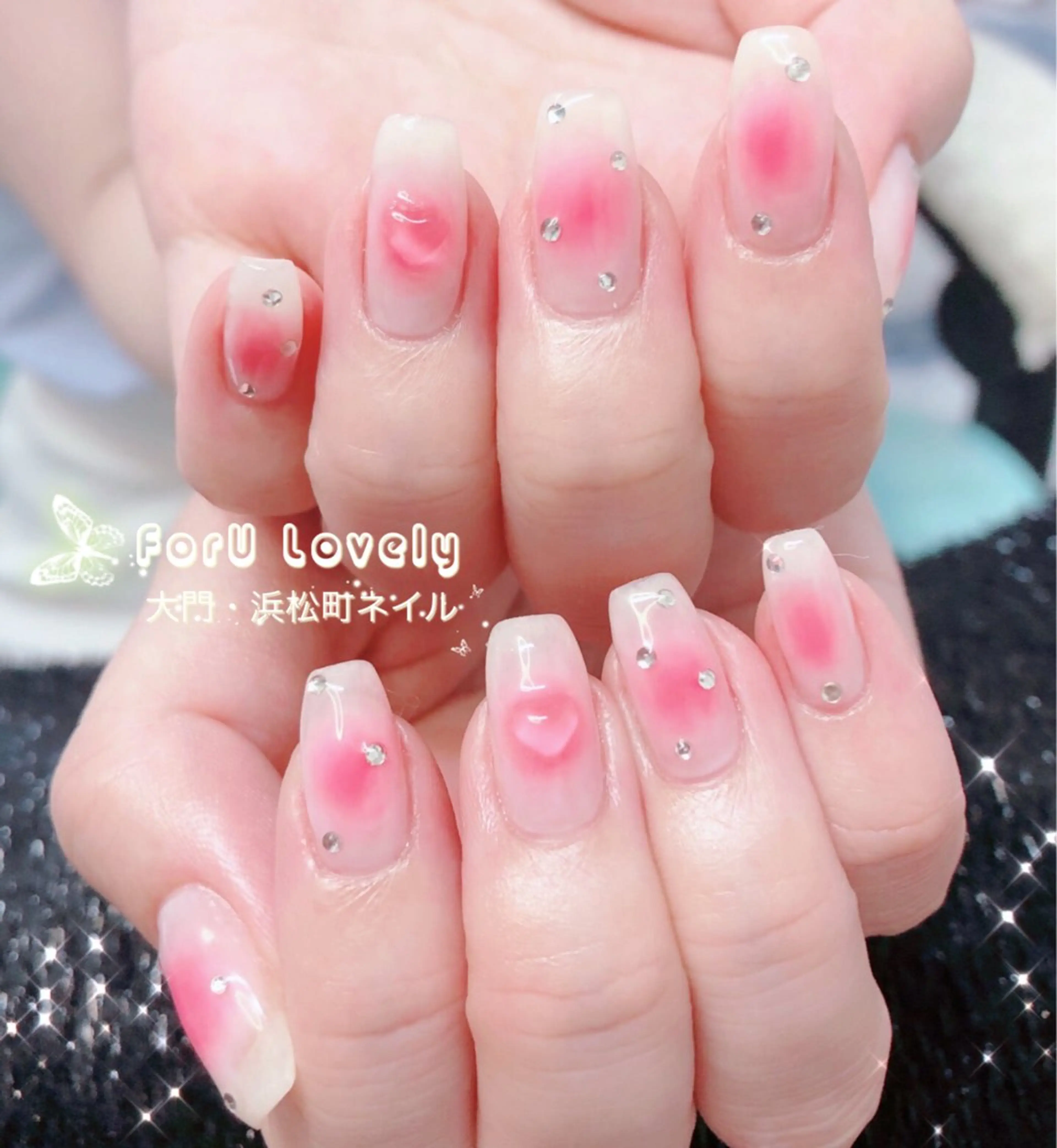 ネイル オーロラネイル チークネイル ジェルネイル 韓国ネイル 持ち込み 大門浜松町 ネイルのネイルデザイン