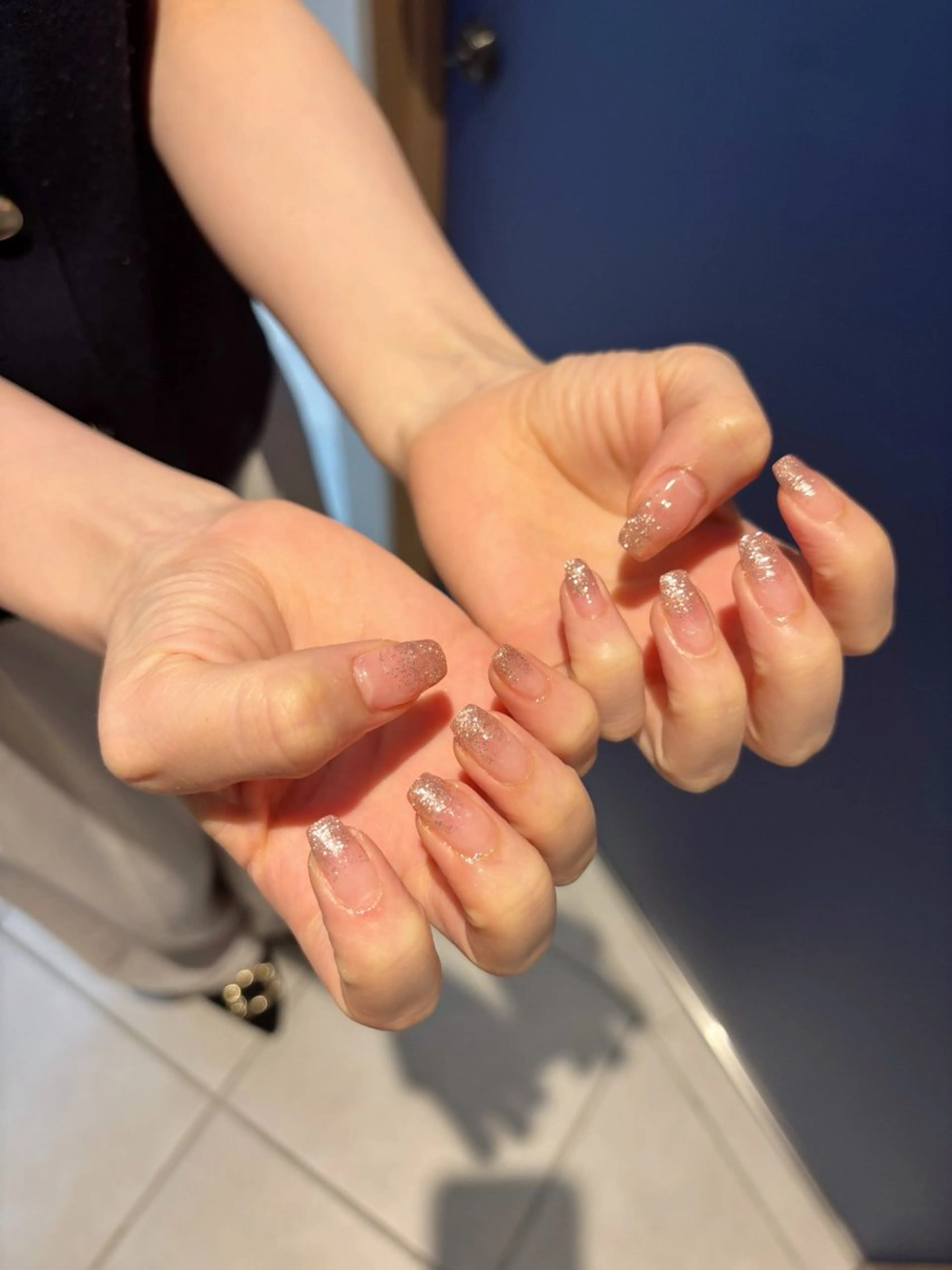 ネイル グラデーション ラメ(グリッター) ピンク saki nail9のネイルデザイン