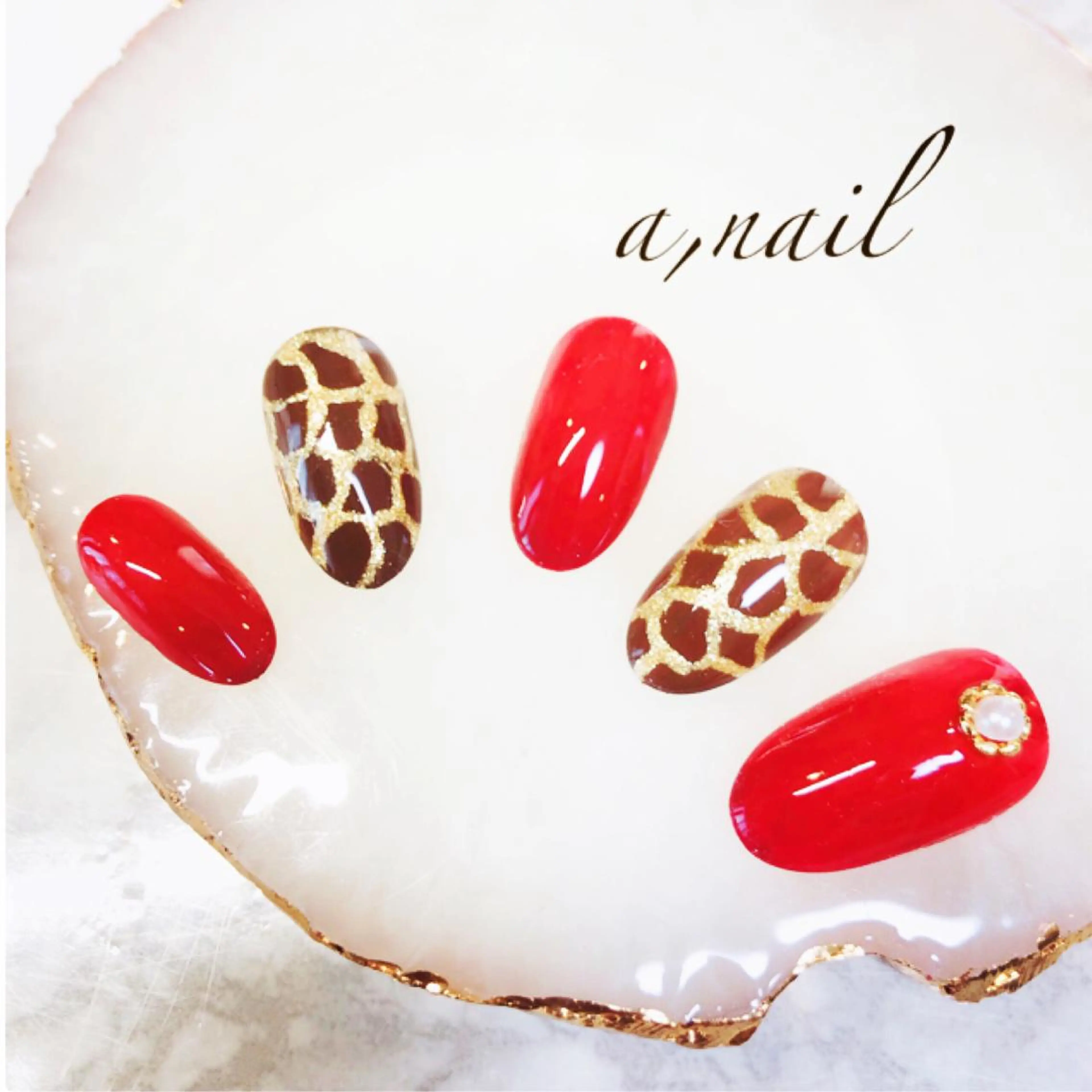 ネイル アニマル柄 ボルドー フットネイル ジェルネイル グラデーション ハンドネイル ネイルサロン エーネイルのネイルデザイン