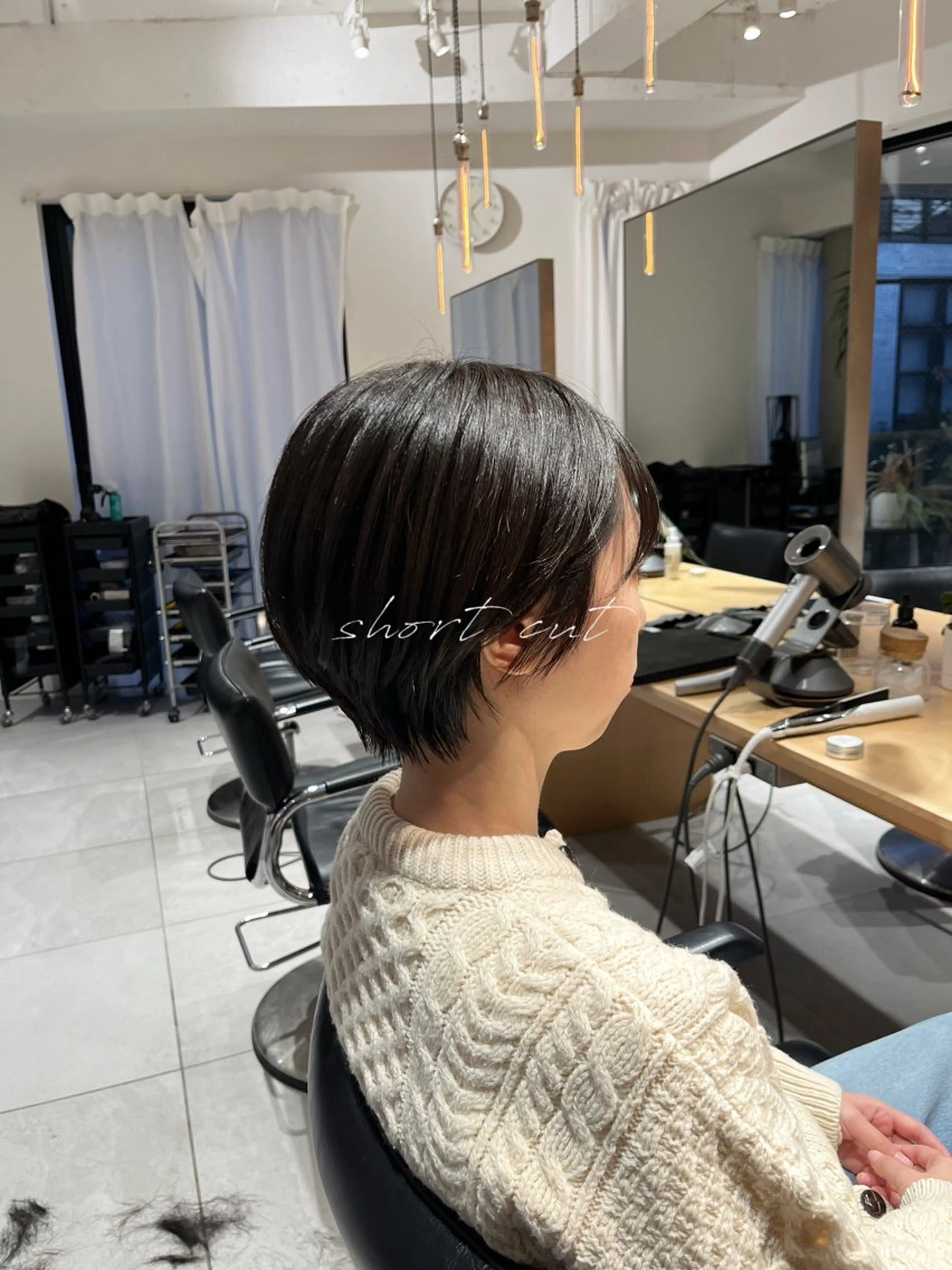 ショート カラー カット ヘアカラー トリートメント ナミ🩶暗髪/暖色 ❤️/透明感/縮毛のヘアスタイル