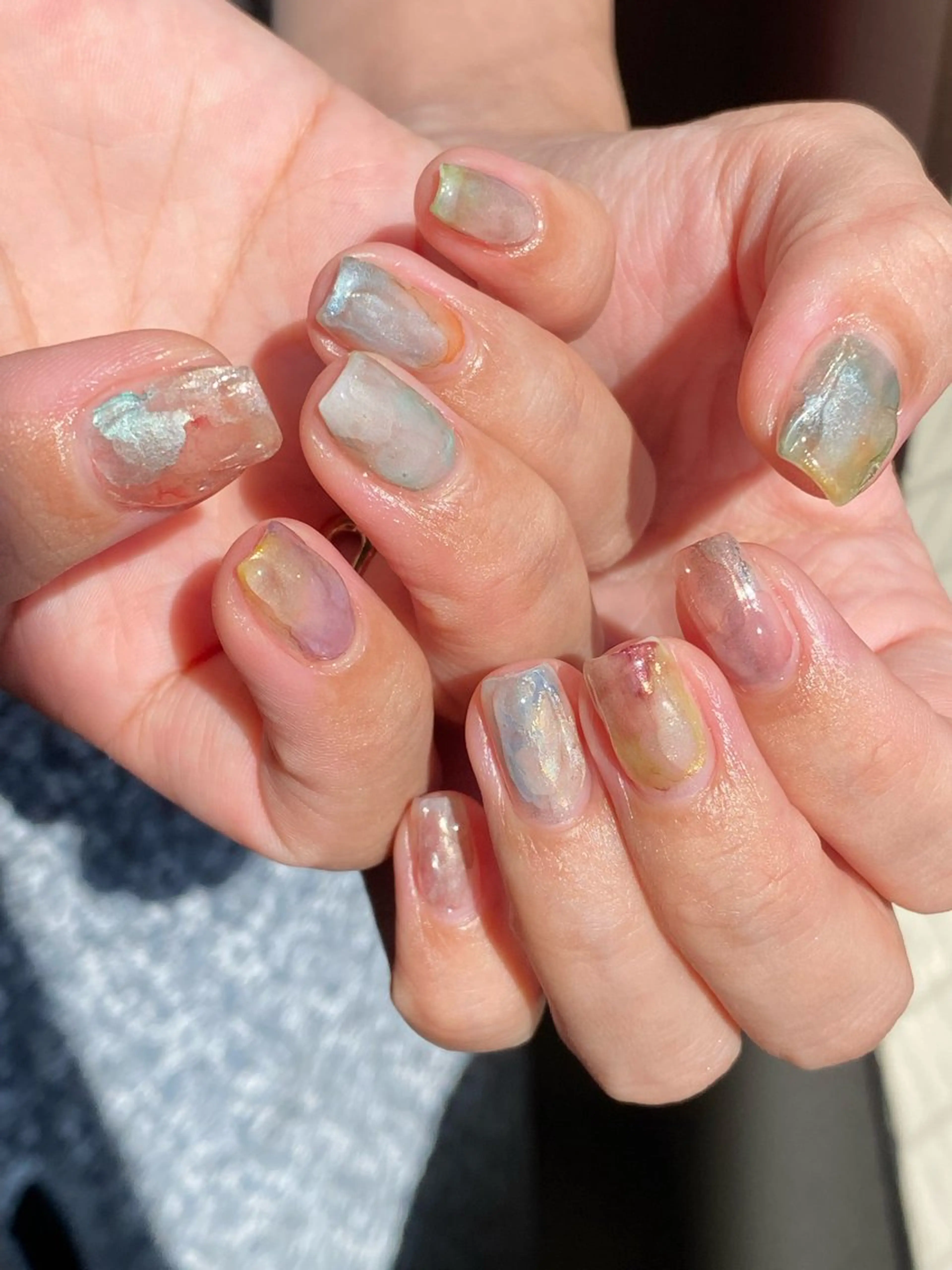 ネイル 成人式 フレンチネイル ジェルネイル ガーリー マグネットネイル ハンドネイル 草加ニュアンスネイル 🌚hersのネイルデザイン