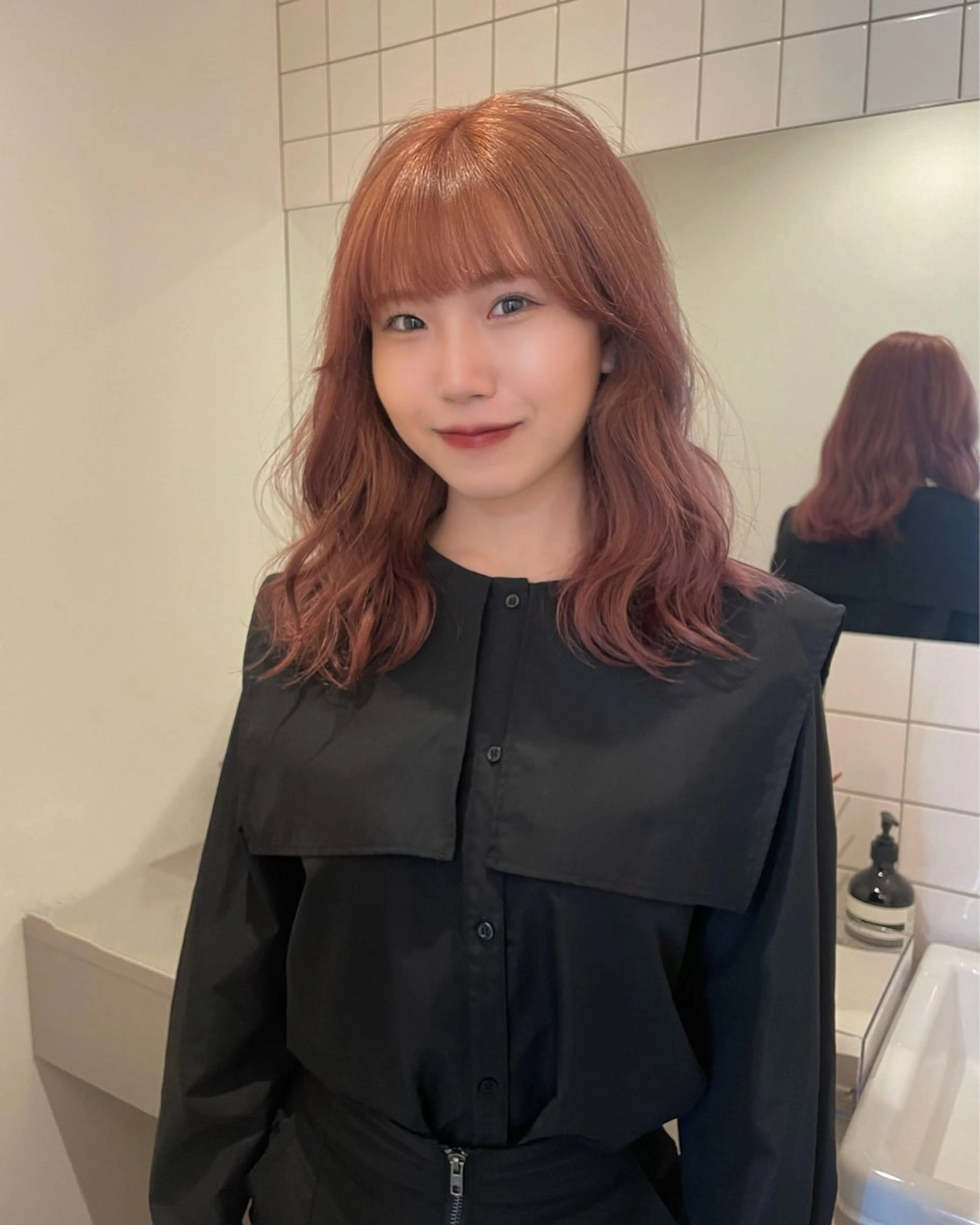 ミディアム カラー ヘアカラー カットモデル/ ハイトーン/ゆうあのヘアスタイル