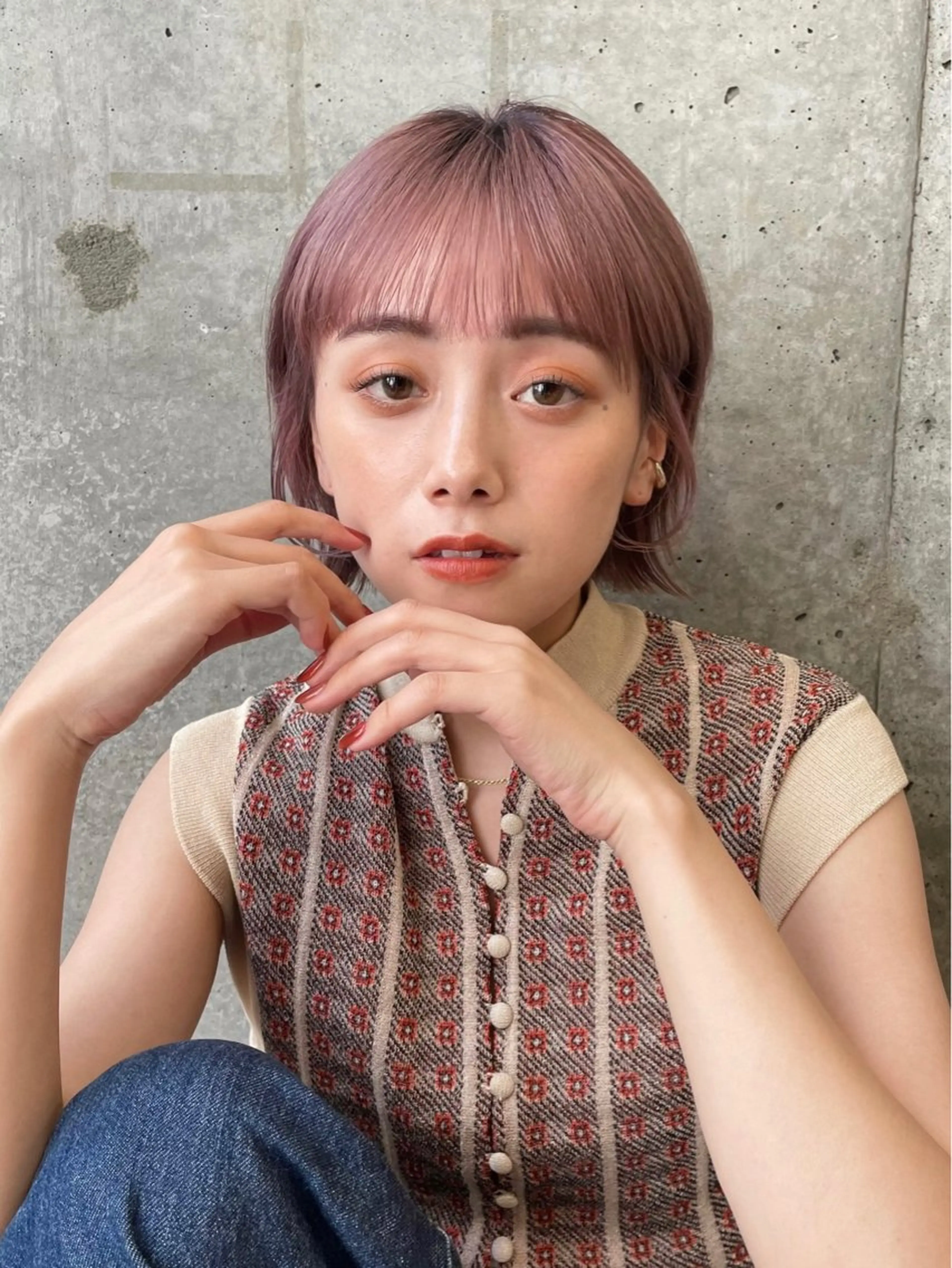 ショート カラー ベージュカラー ラベンダーカラー ラベンダーベージュ グレージュ/レイヤー /ボブ/moyu🎀のヘアスタイル