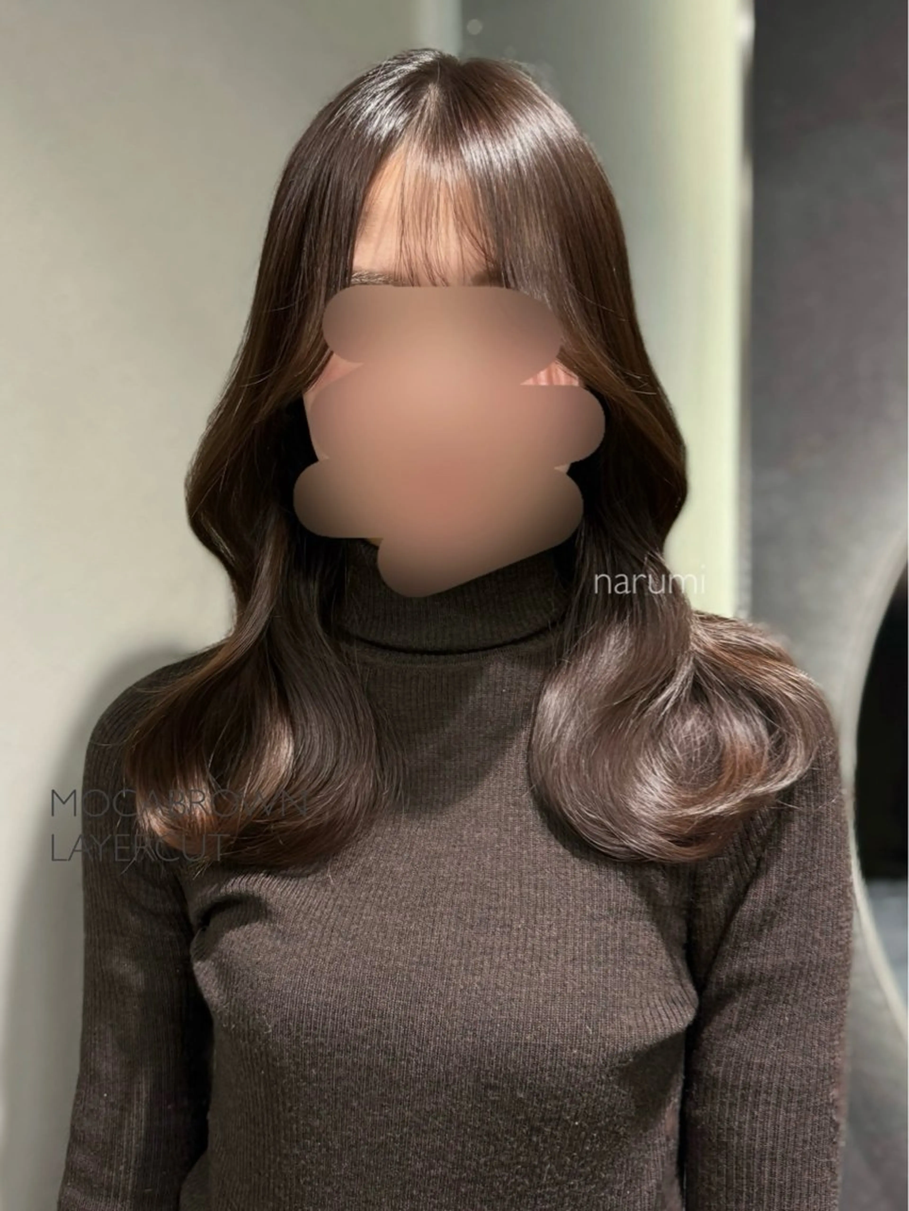 セミロング カラー 韓国JUNOヘア narumi‎🤍のヘアスタイル