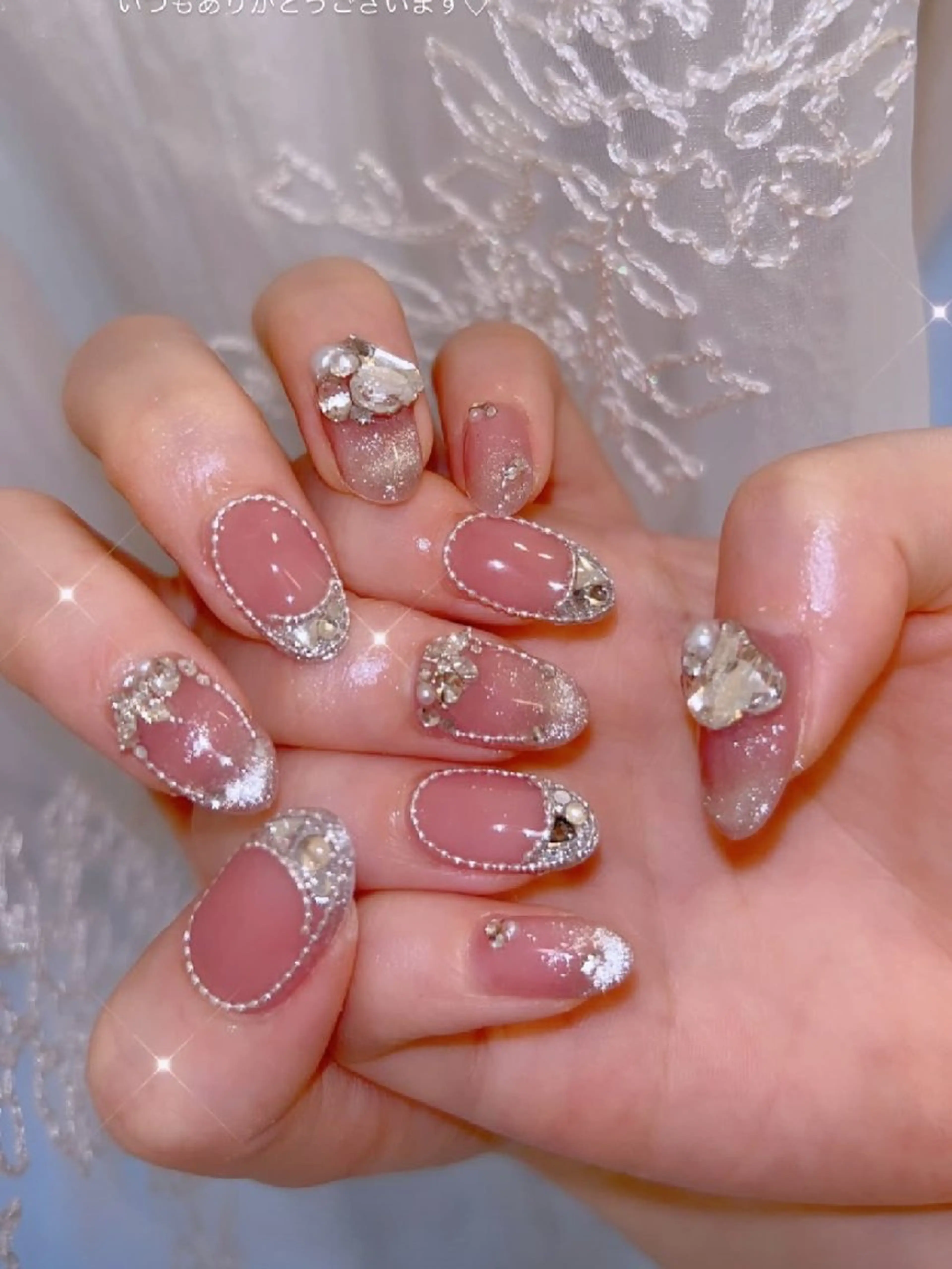 ネイル 長さ出し ジェルネイル 韓国ネイル マグネットネイル ニュアンスネイル ハンドネイル I LOVE ME  NAIL.｡.:*♡のネイルデザイン