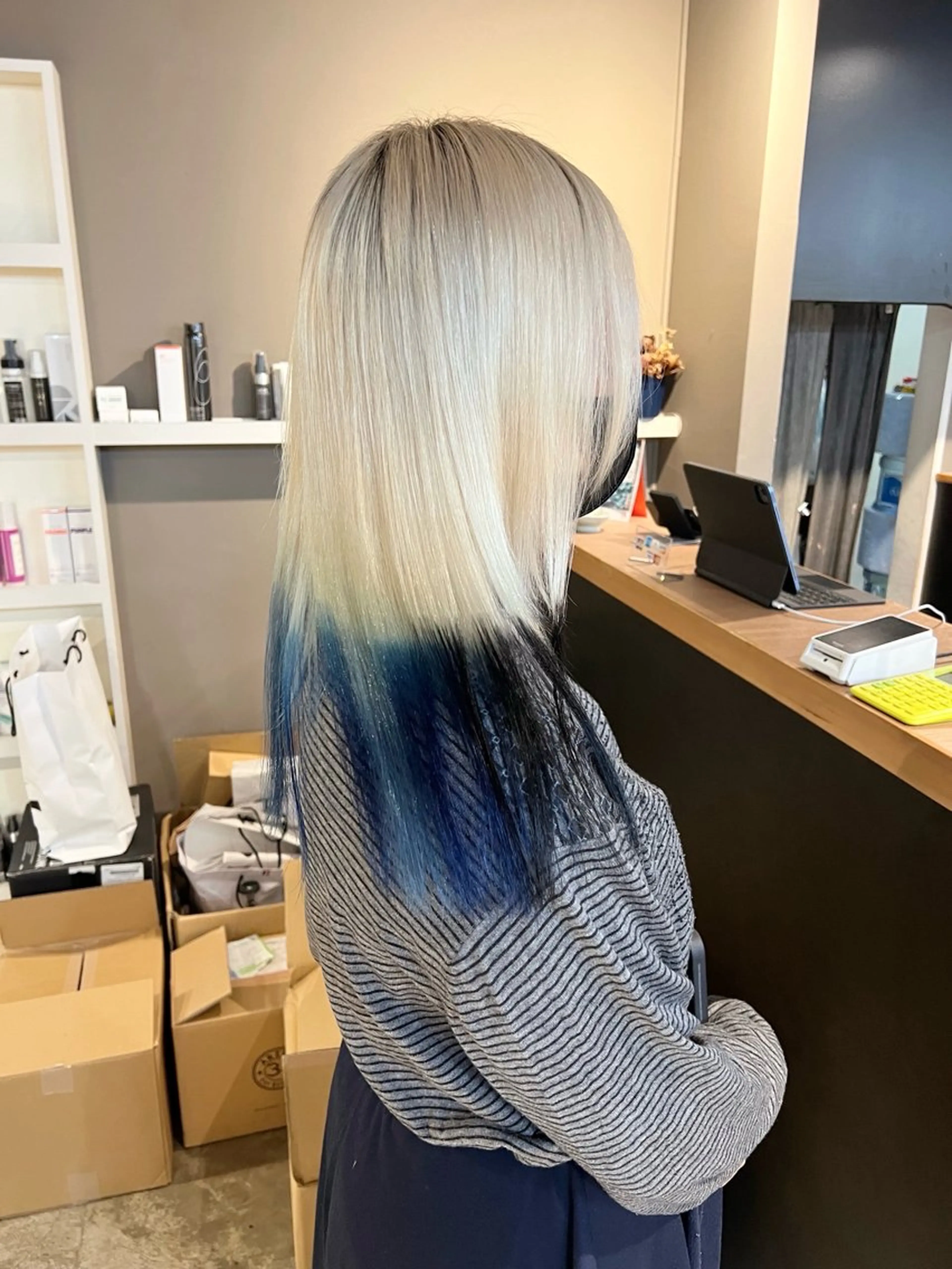 ロング カラー デザインカラー daiki 原宿のヘアスタイル