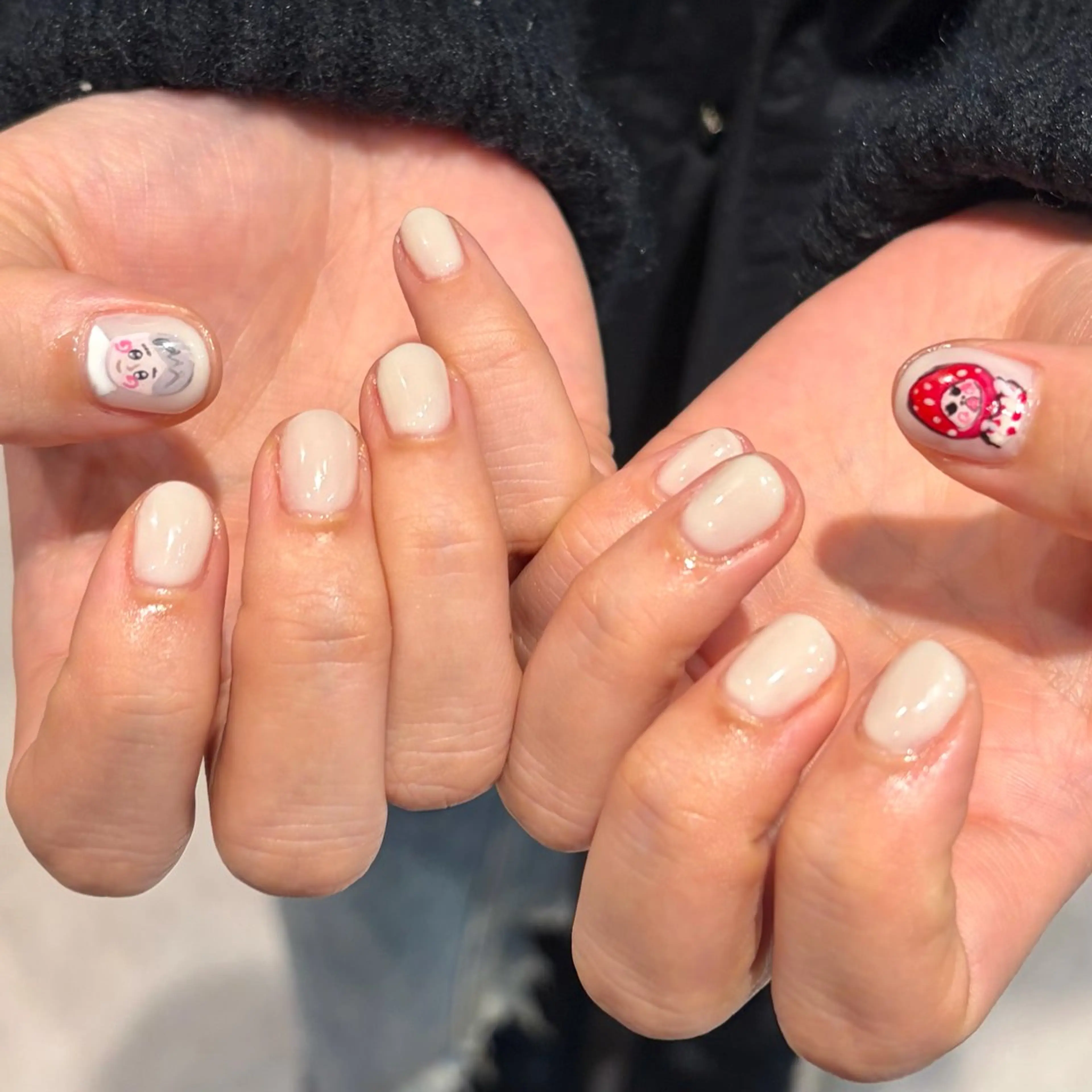 ネイル ハンドネイル レイヤー/手書きネイ ルCOCORO 🎀のネイルデザイン