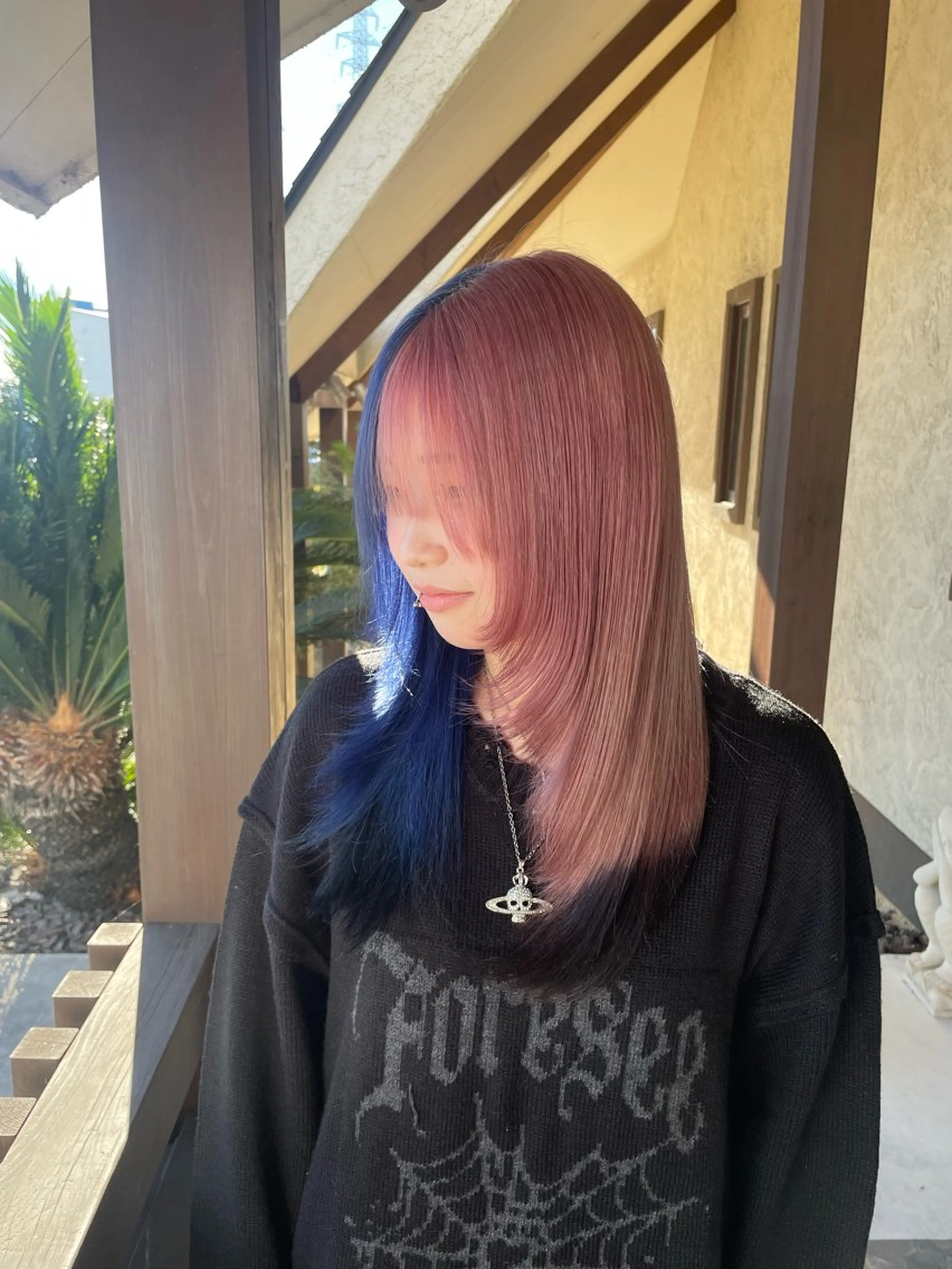 ロング カラー 黒髪 moe🥣ﾚｲﾔｰ ｶｯﾄ/透明感ｶﾗｰのヘアスタイル