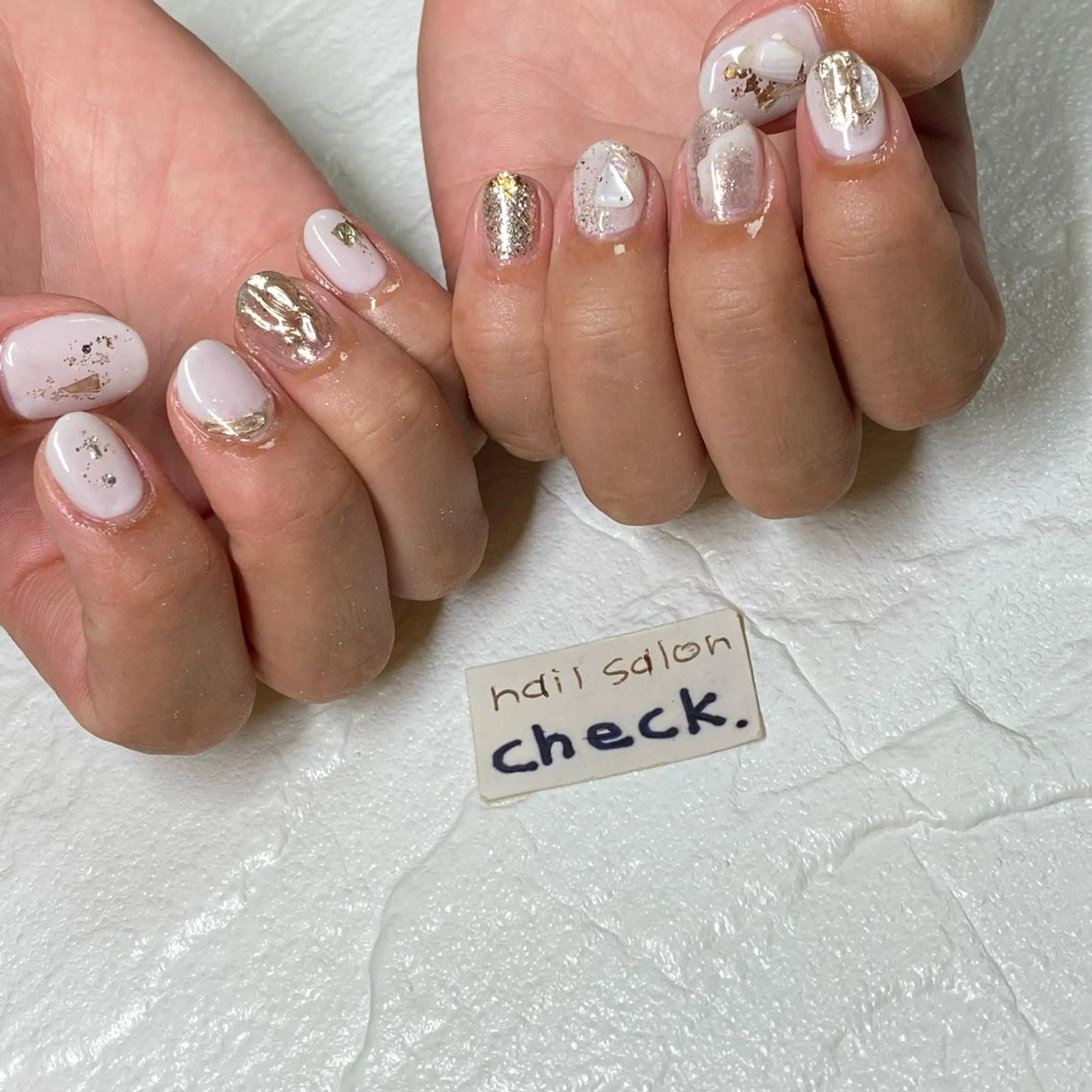 ネイル アートネイル ニュアンスネイル スカルプネイル 春ネイル 夏ネイル ーCHECKー ちあきのネイルデザイン