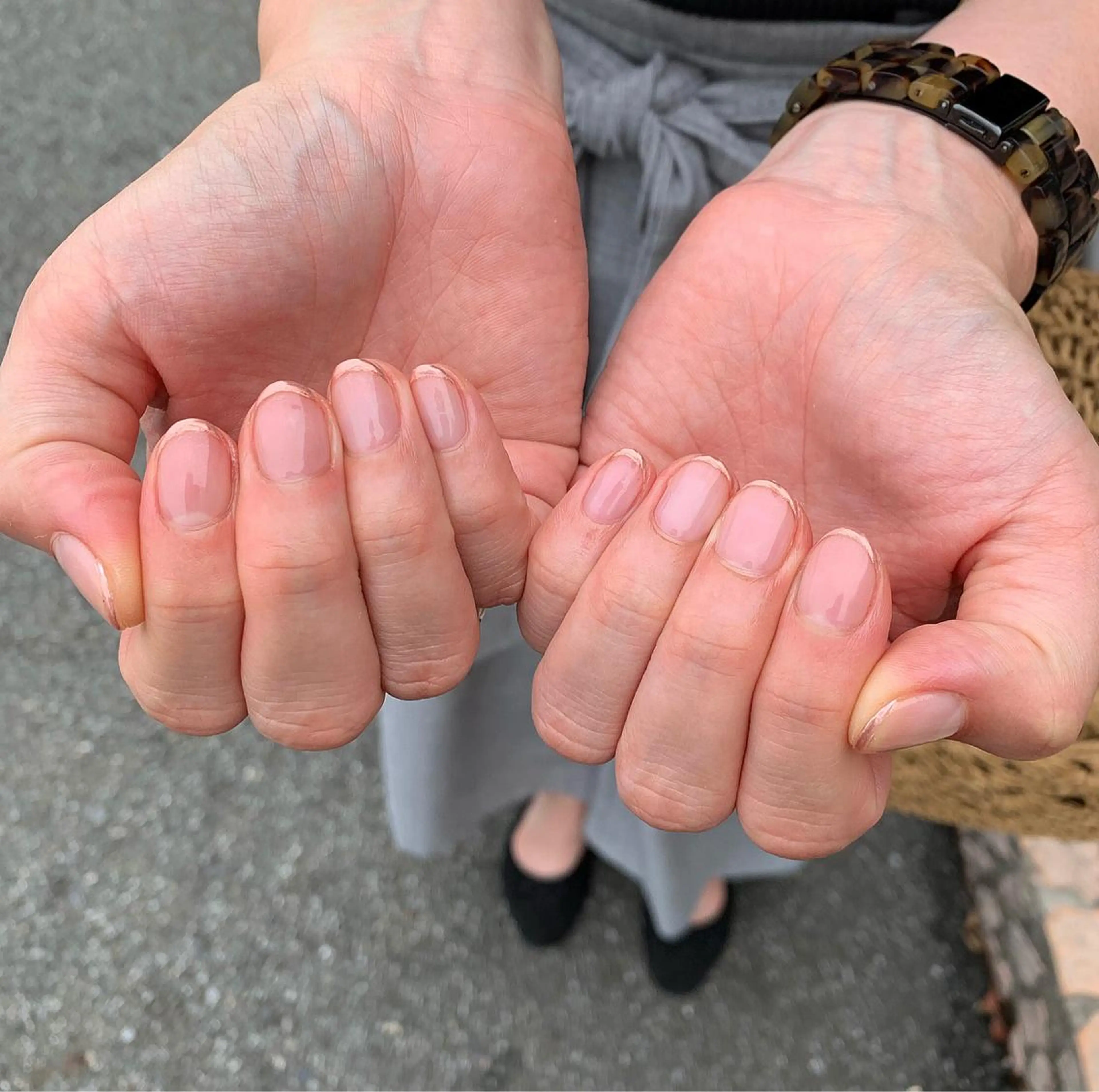 ネイル フレンチネイル ピンク 佐藤 穂乃香のネイルデザイン