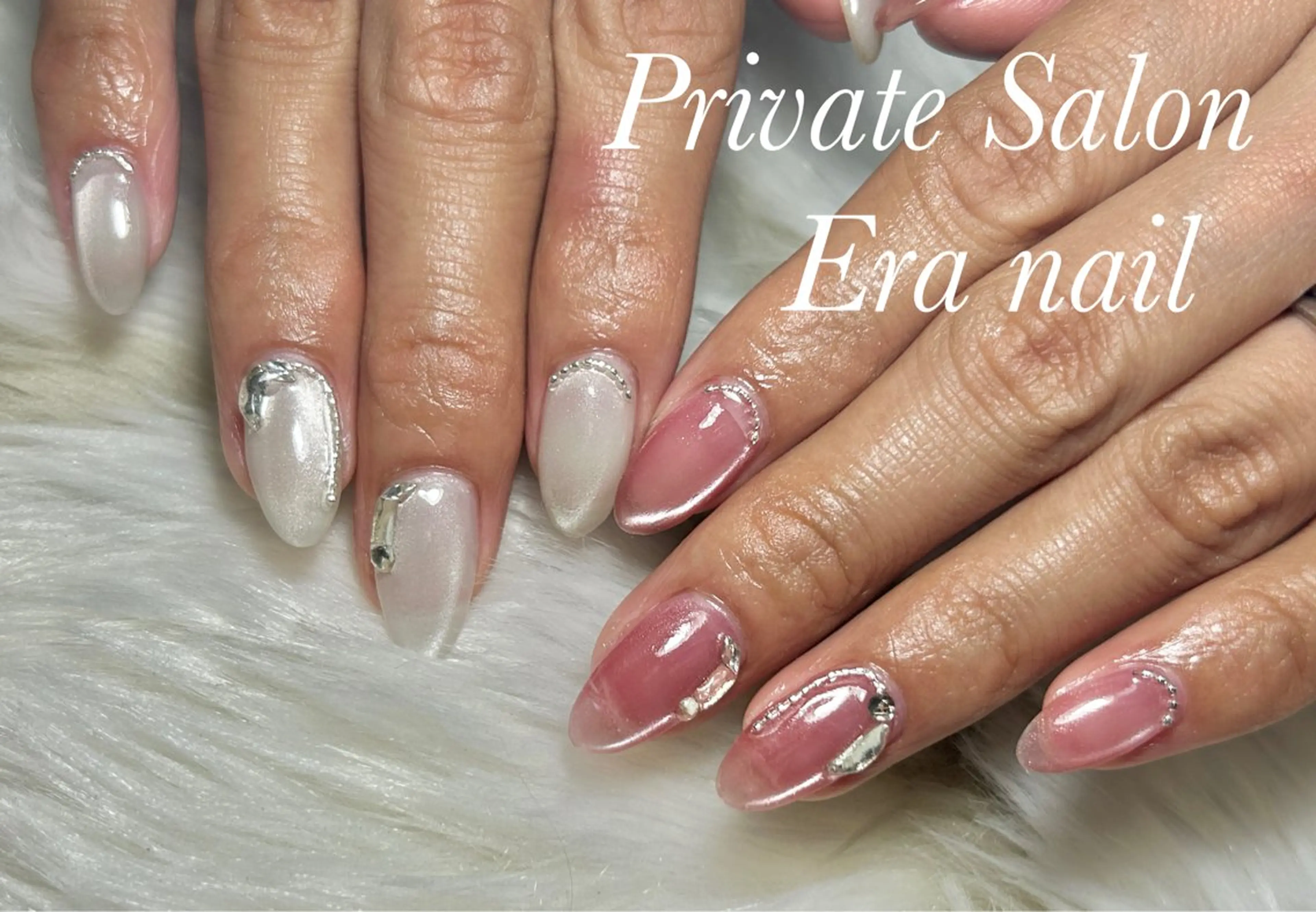 ネイル マグネットネイル マグネットワンカラー ワンカラーネイル ストーンネイル ハンドネイル Era nailのネイルデザイン