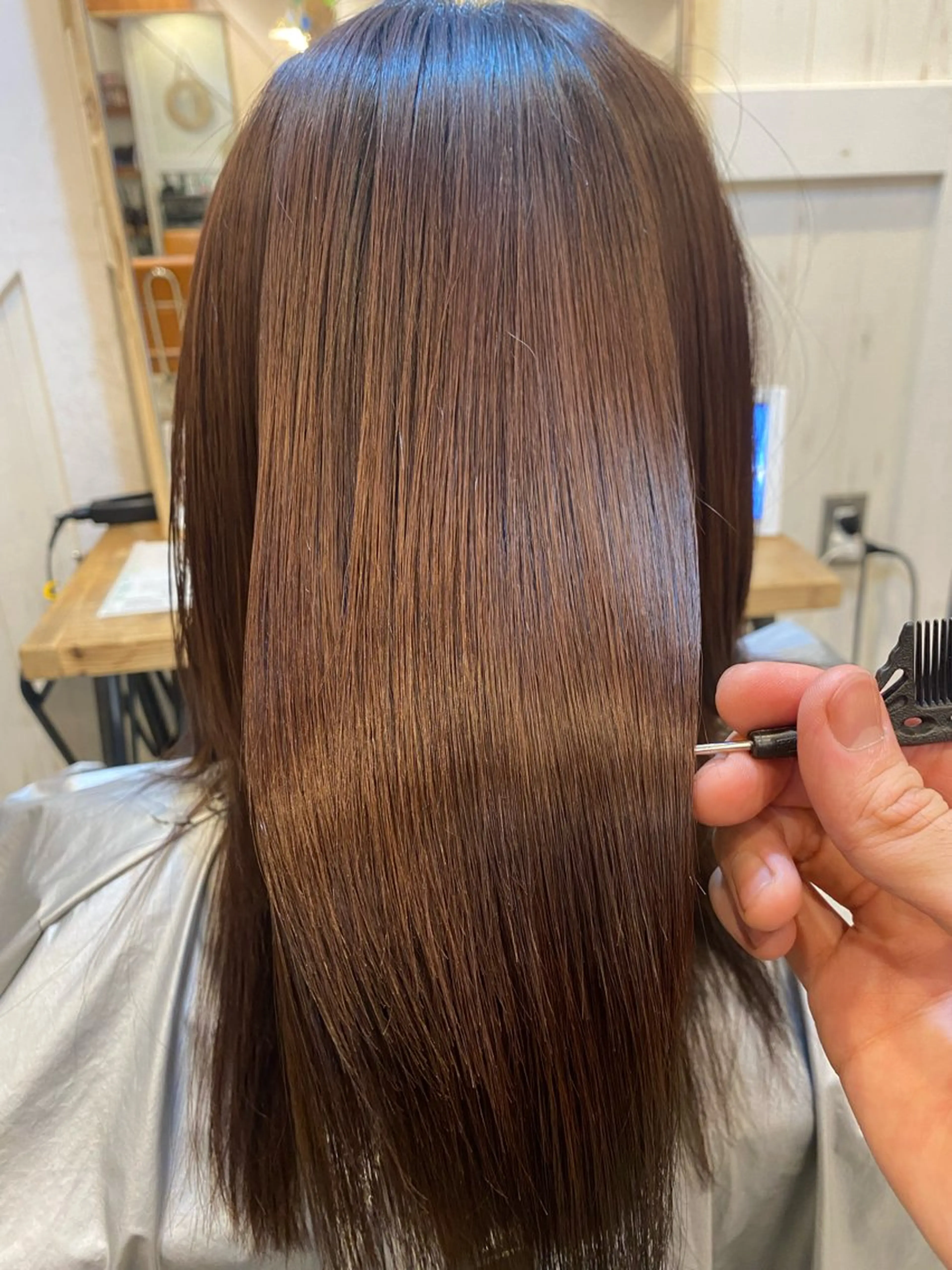 ミディアム トリートメント 酸熱トリートメント 40代以上限定 縮毛矯正モデル募集中のヘアスタイル