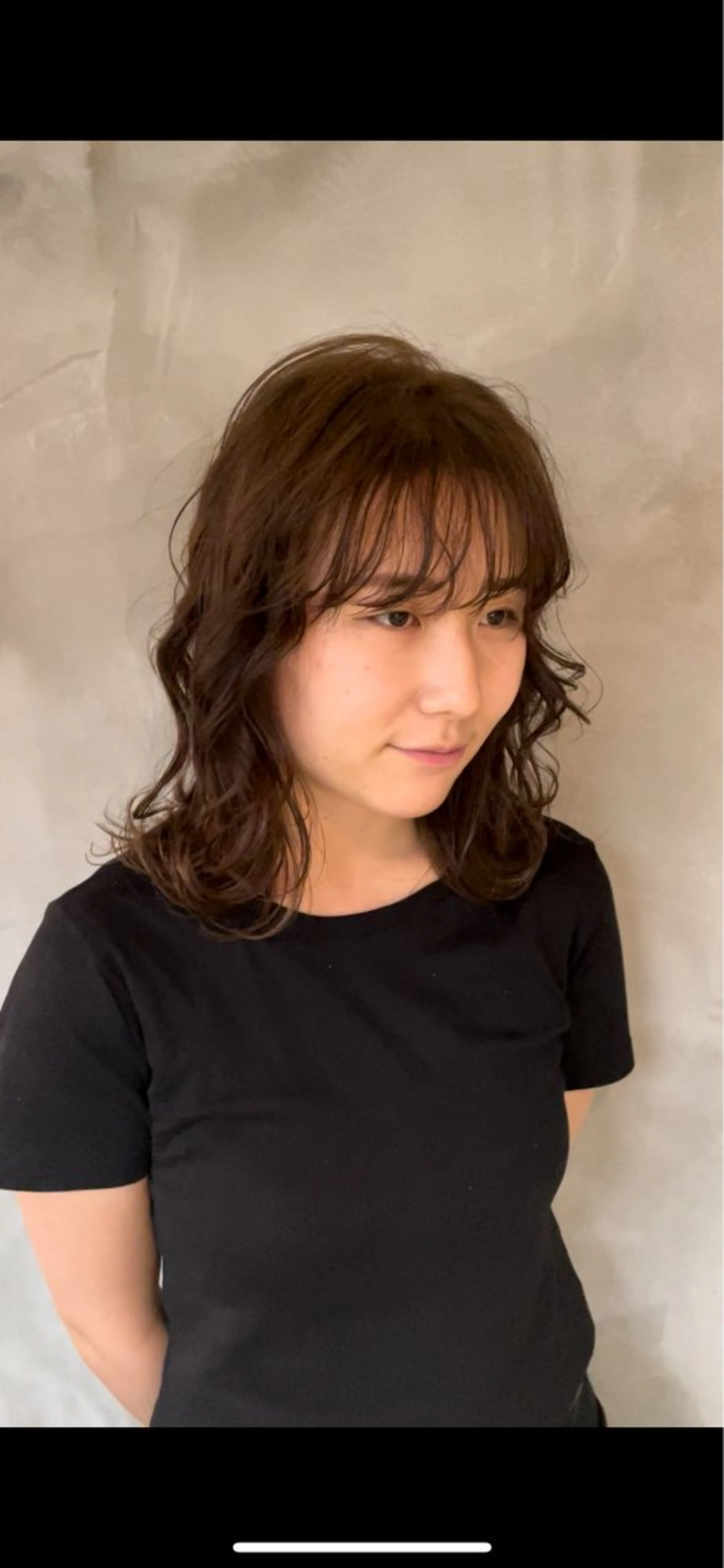 ミディアム カラー パーマ ミディアムパーマ 24時まで営業🌛東 陽町🍀静かに丁寧にのヘアスタイル