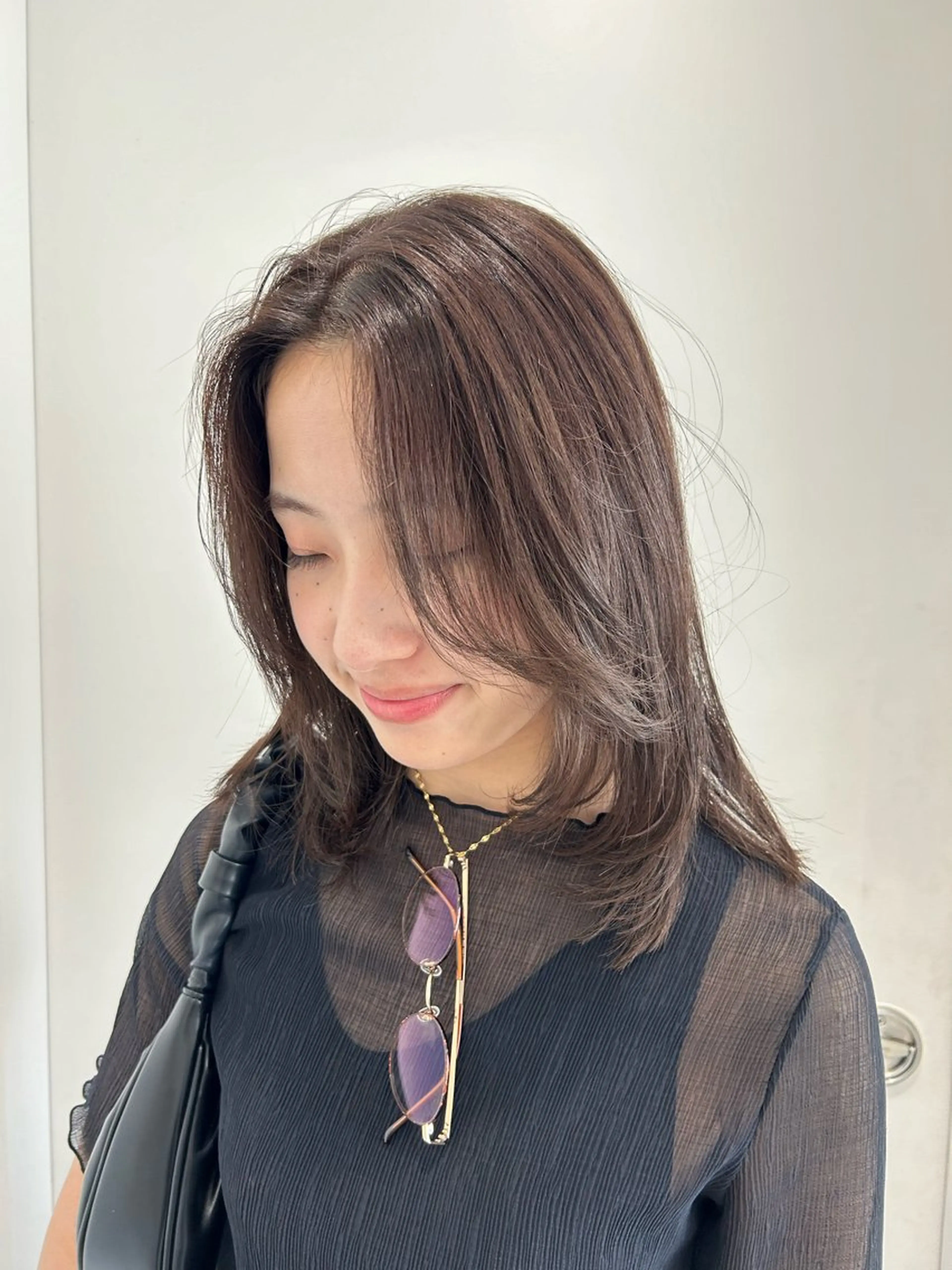 セミロング カラー 愛結 暖色カラー🎀🩰のヘアスタイル