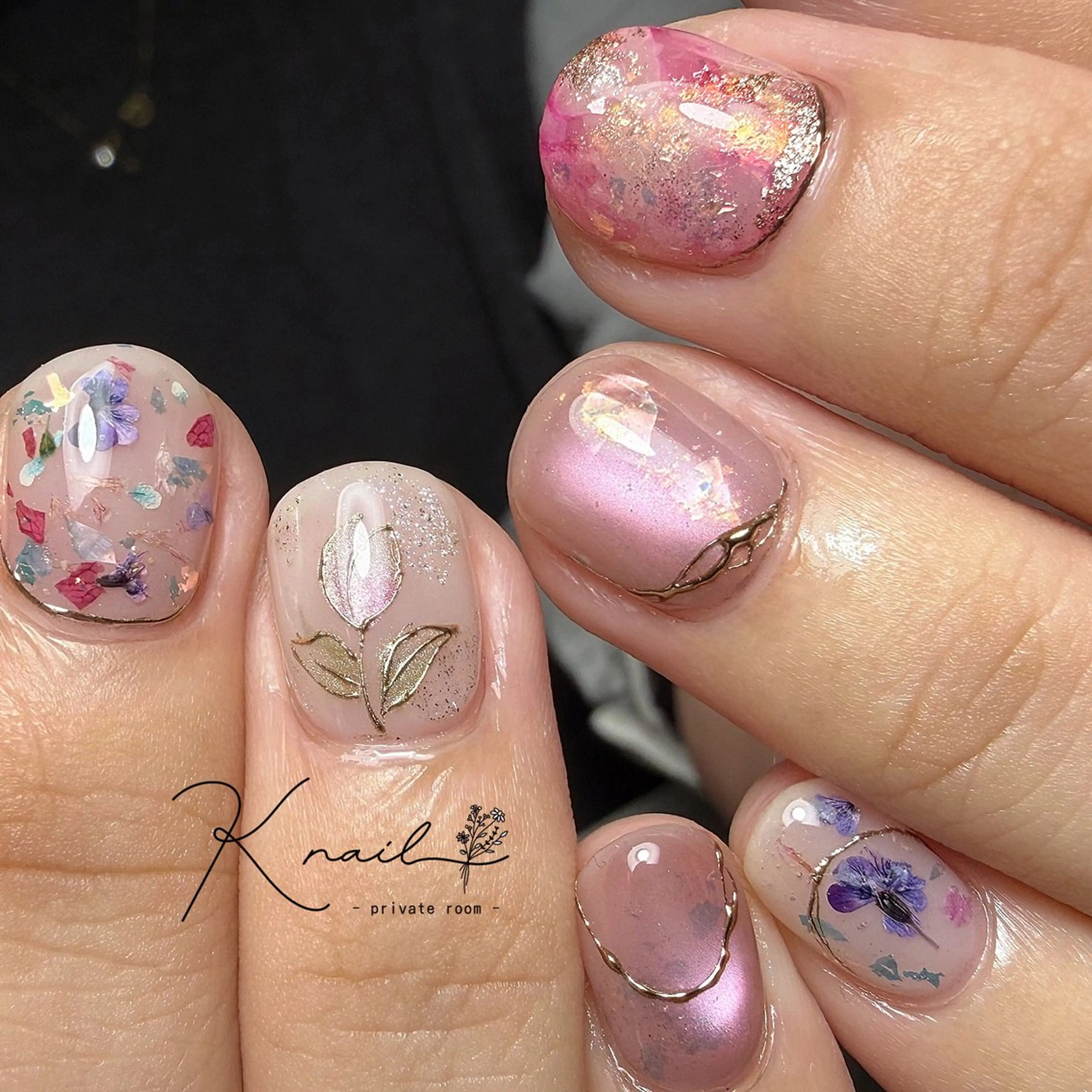 ネイル フラワーネイル ニュアンスネイル 王 雅文のネイルデザイン