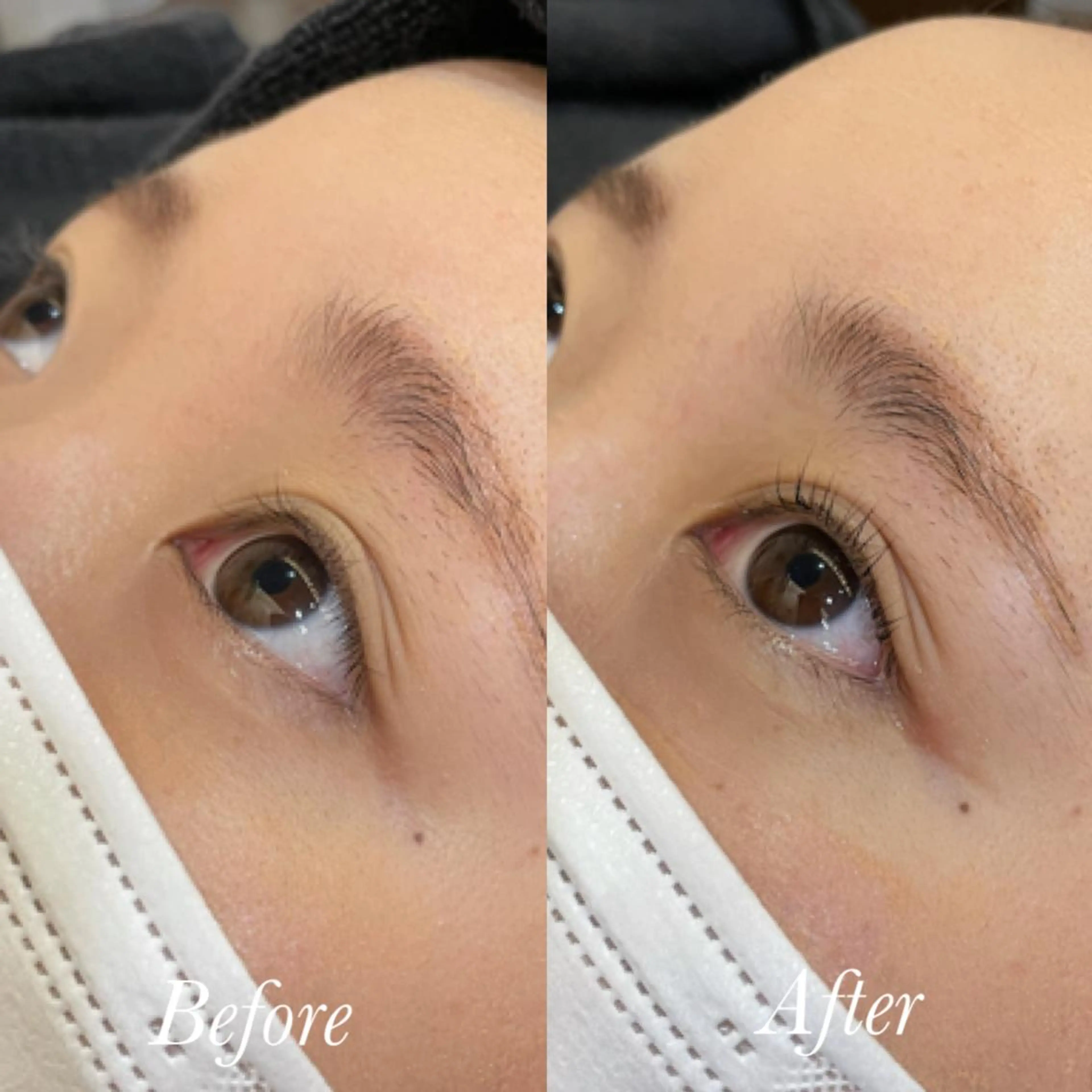 マツエク・マツパ パリジェンヌラッシュリフト aya/小顔レイヤー /柔らかカラーのヘアスタイル