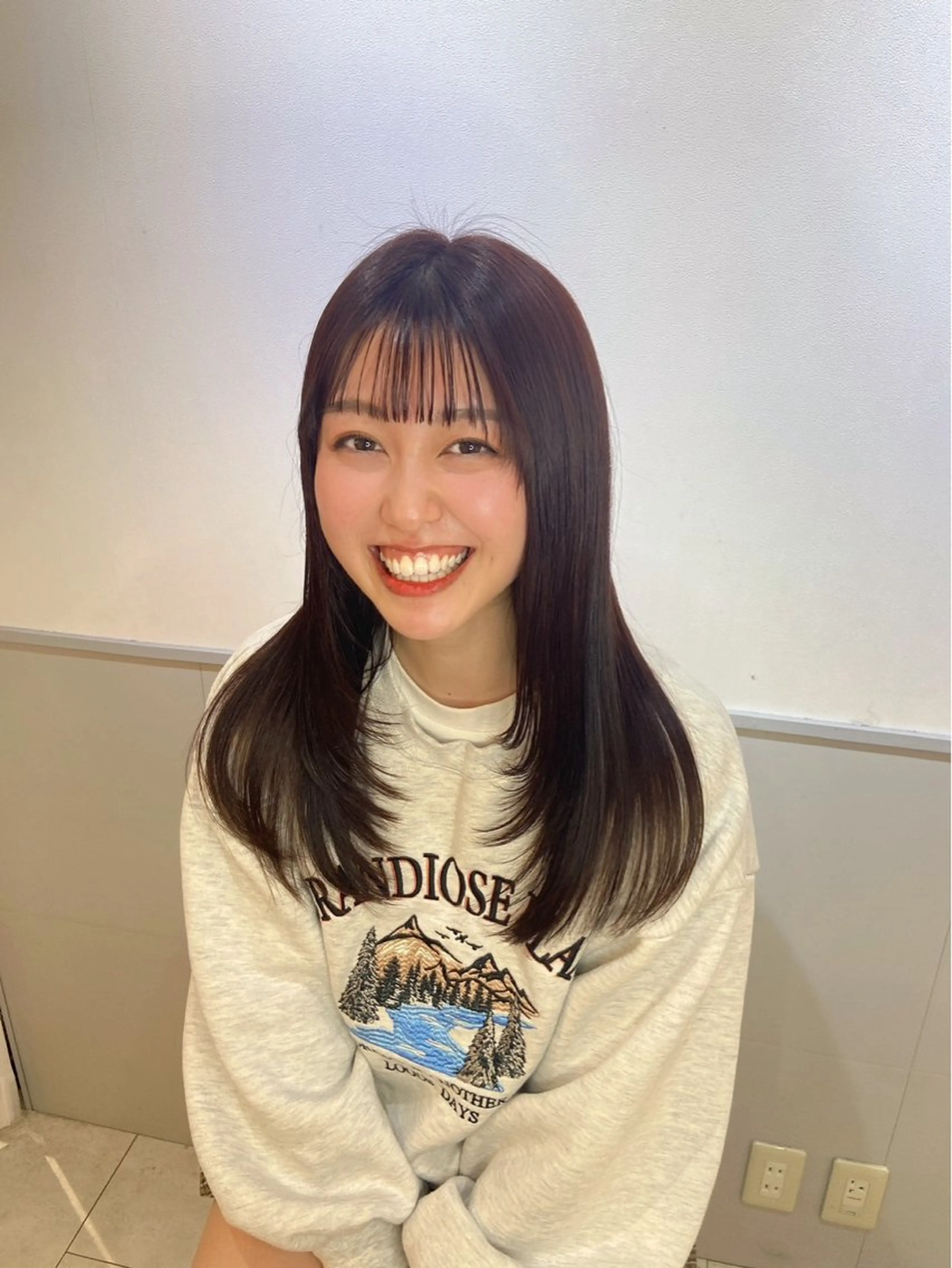 セミロング 盛田 望来のヘアスタイル