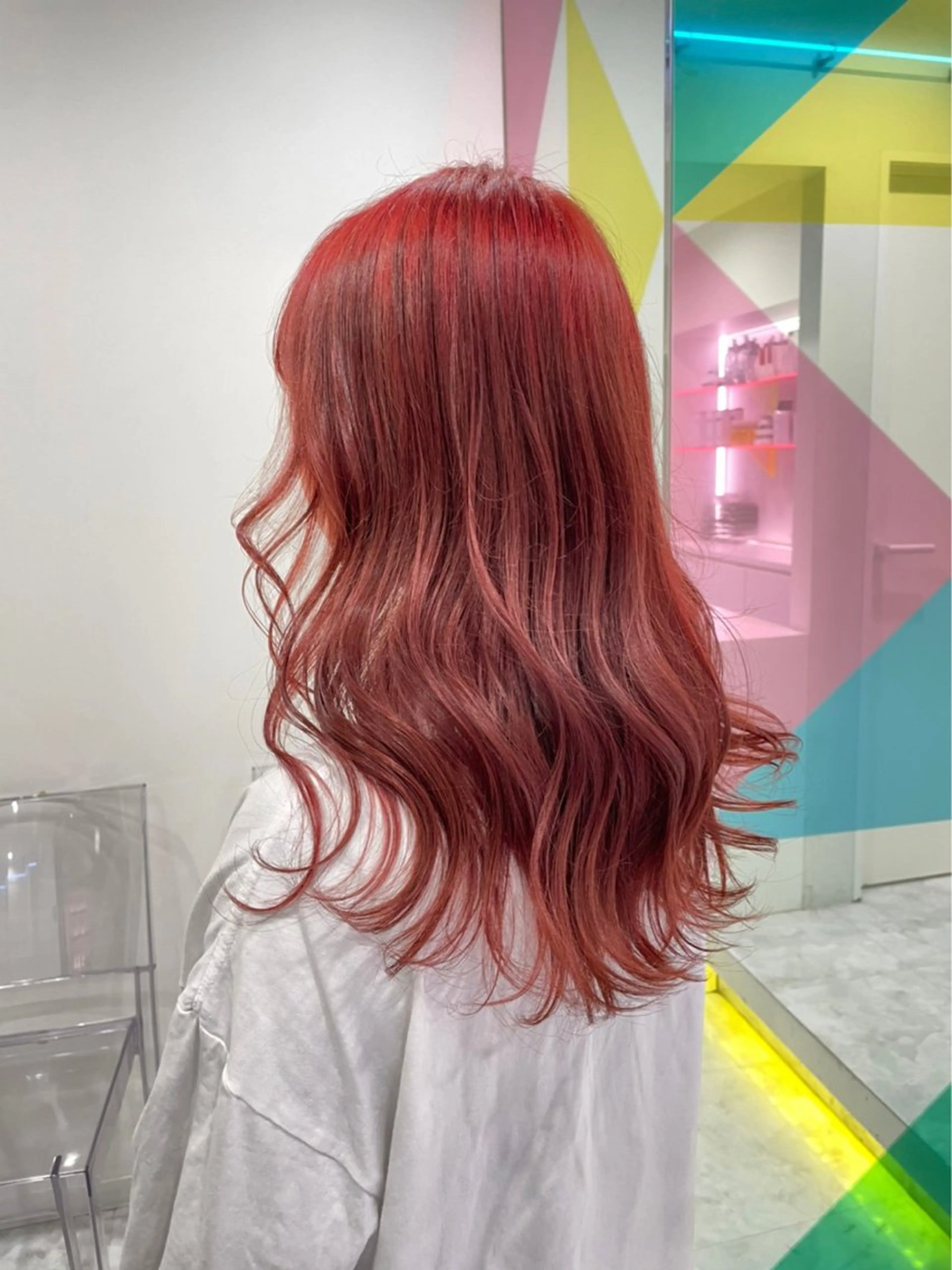 ロング カラー レッドカラー 韓国風ヘア 💖トレンド秋冬 カラー💖FUTAのヘアスタイル