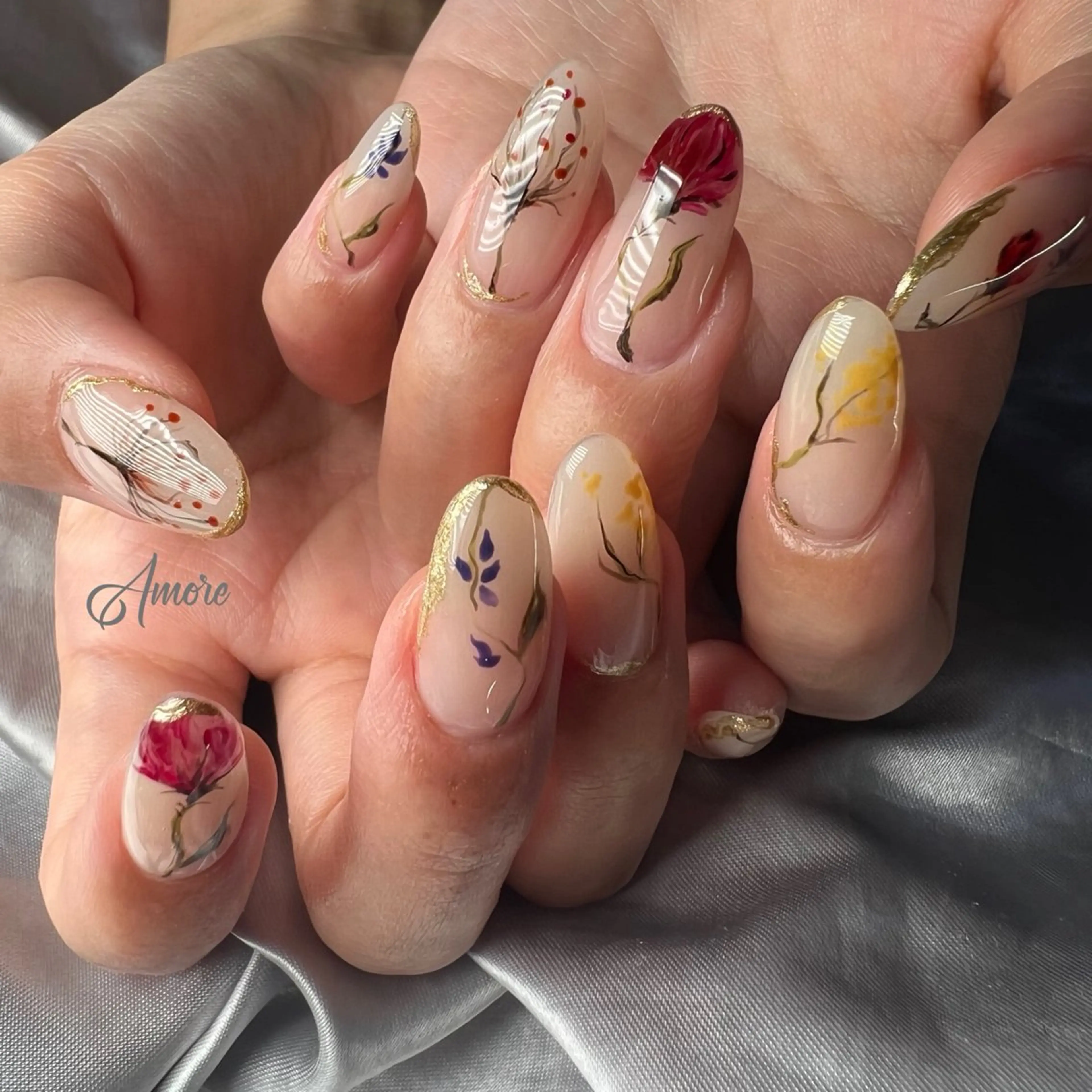 ネイル ジェルネイル キラキラネイル 韓国ネイル マグネットネイル パラジェル You kyehwaのネイルデザイン