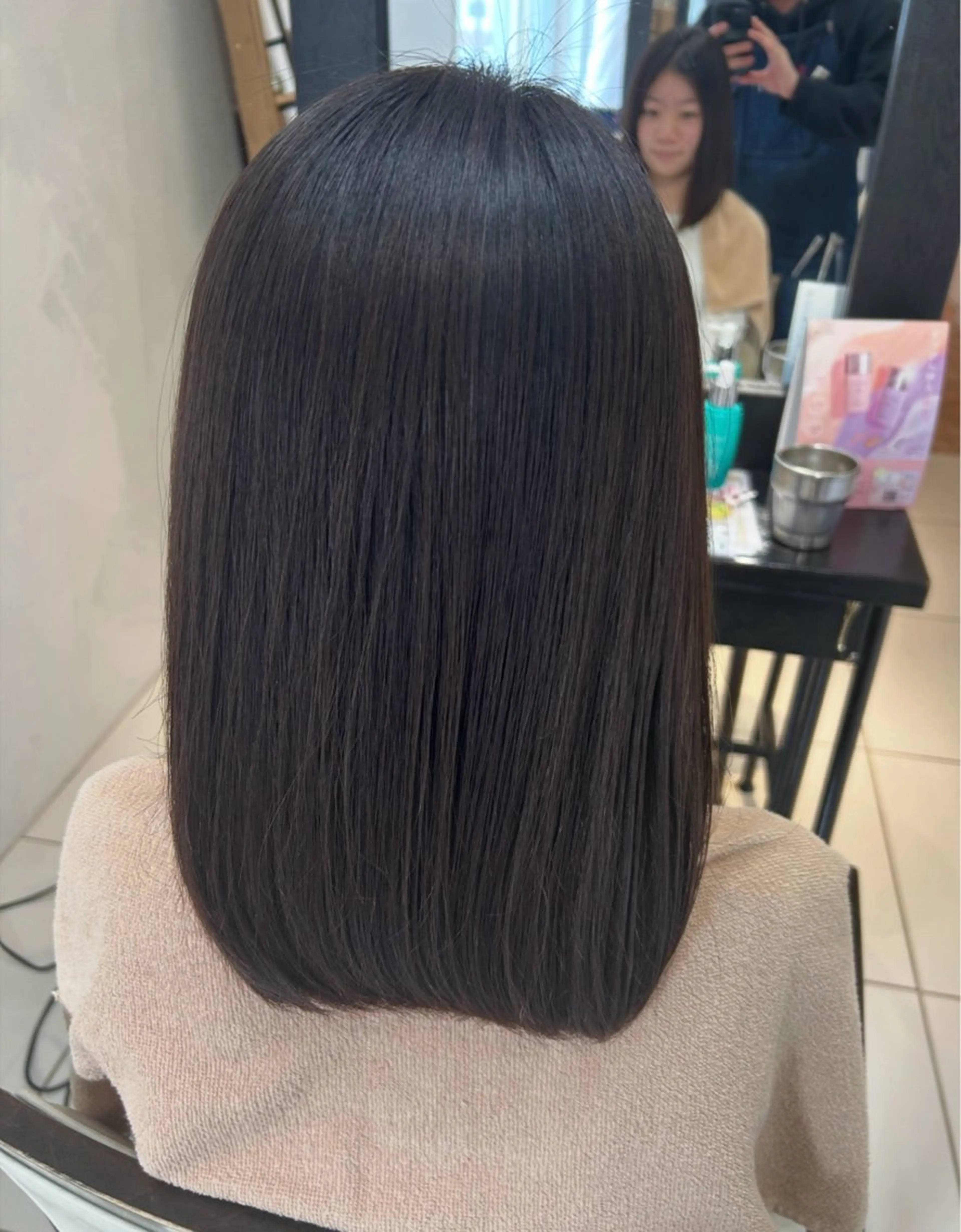 セミロング パーマ 縮毛矯正 DIFINO所属・林 星那のヘアスタイル