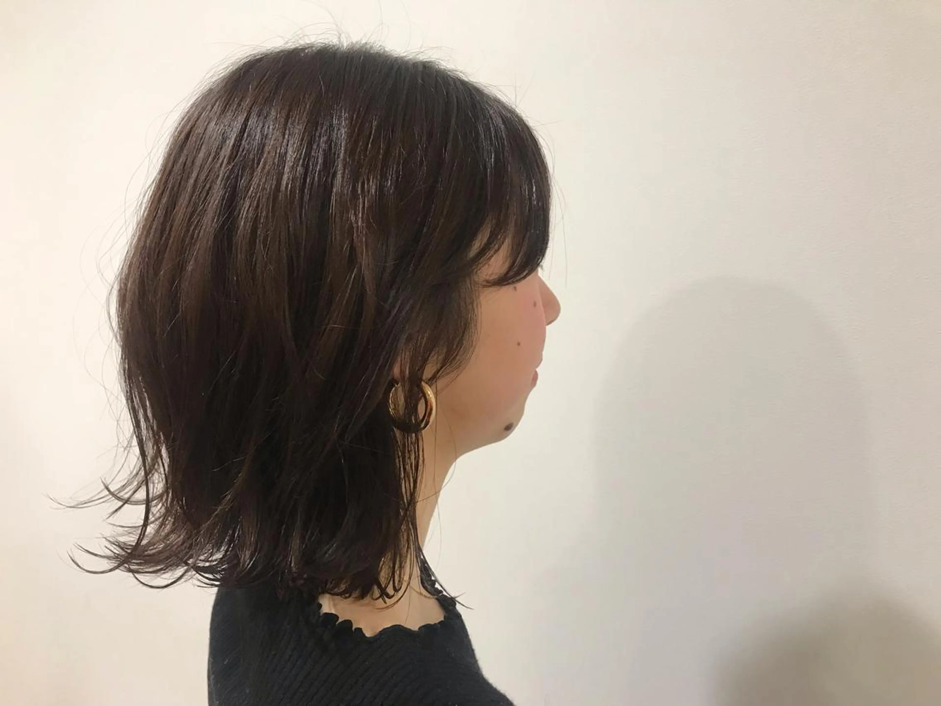 ミディアム 暖色カラー🍊 ボブ🌿顔周りcutのヘアスタイル