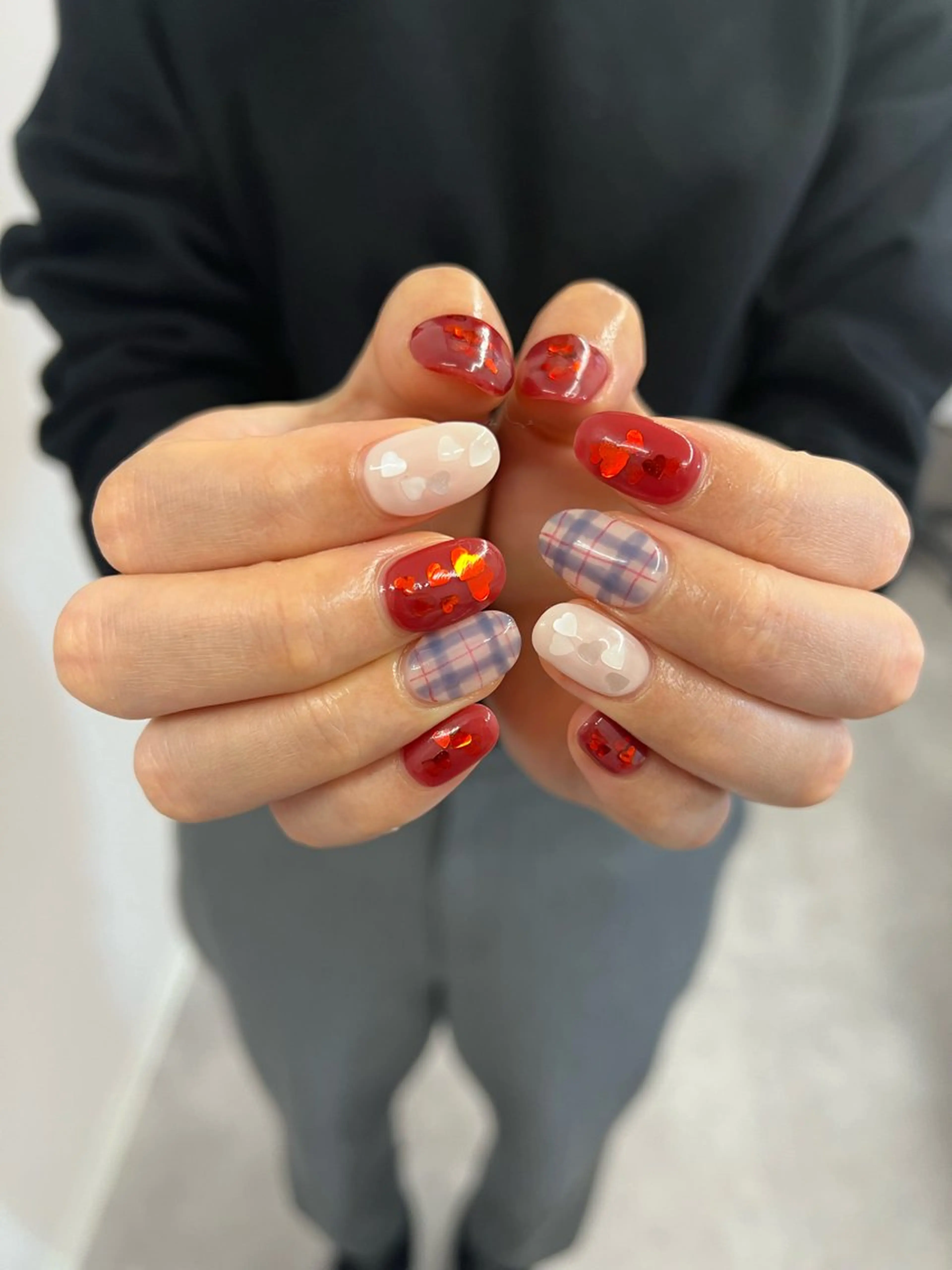 ネイル ジェルネイル ハート マグネットネイル ニュアンスネイル パラジェル ハンドネイル ハンドケア Bana_ Nailのその他イメージ