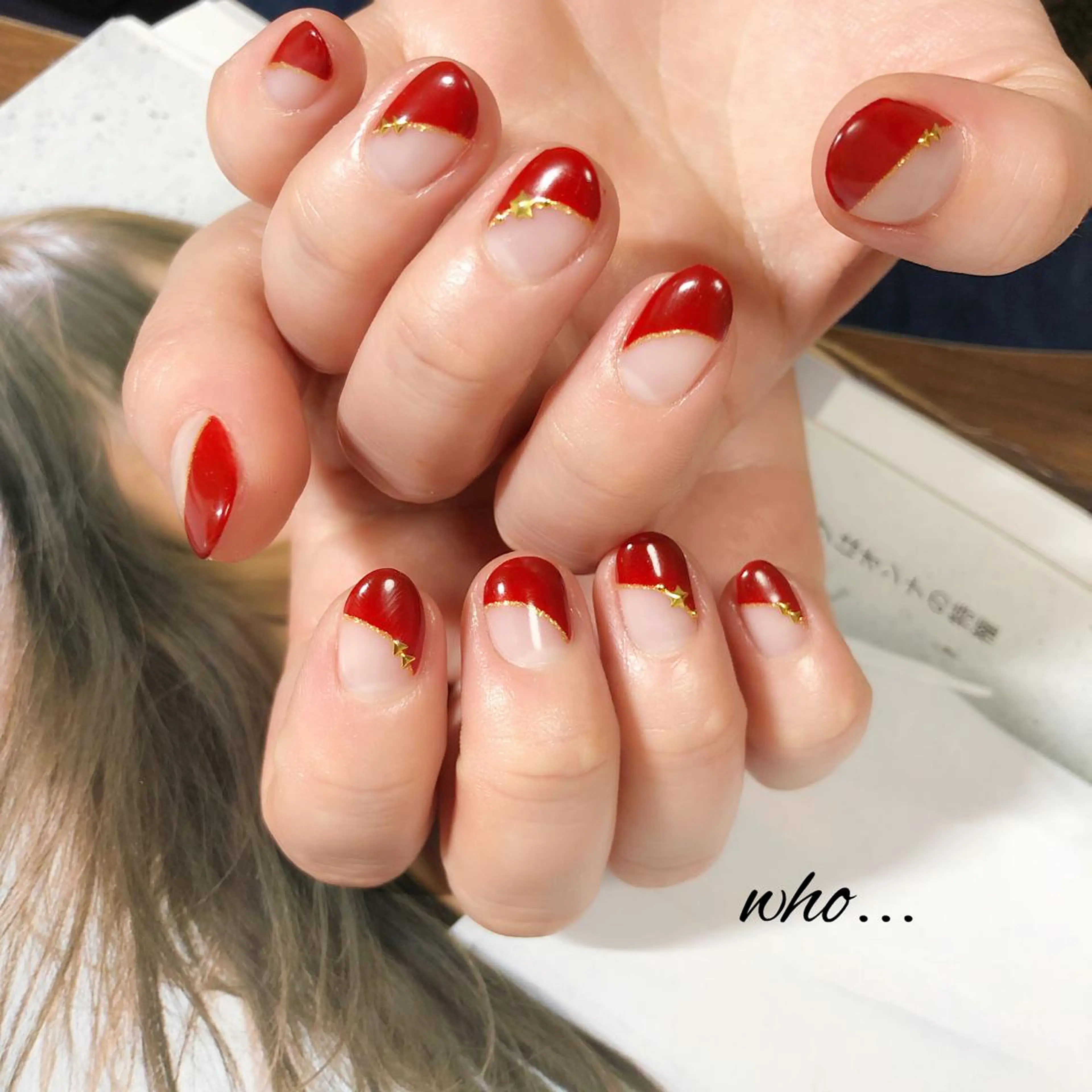 ネイル フレンチネイル 斜めフレンチ NailSalon who...所属・n. fumikoのネイルデザイン