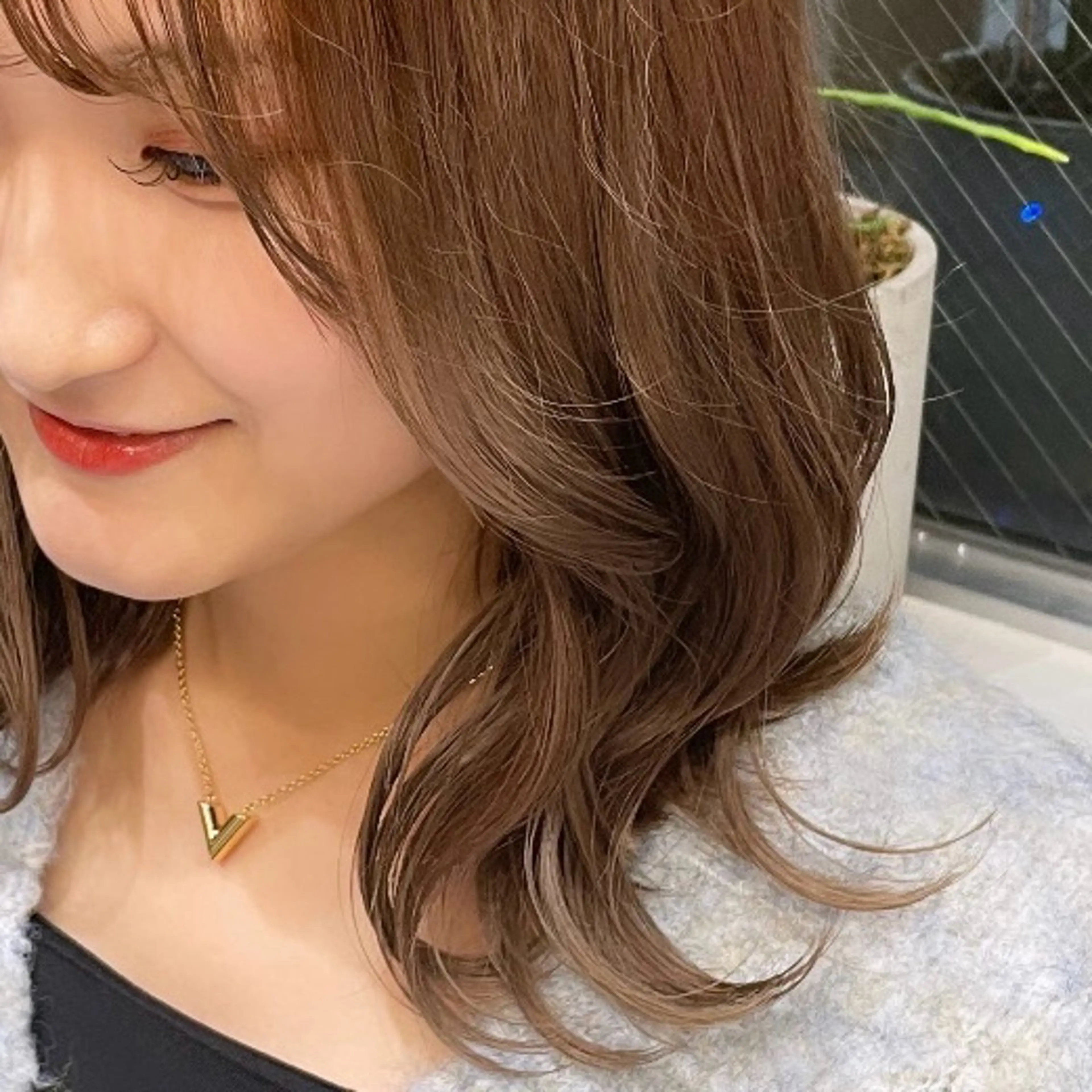 ミディアム カラー ベージュカラー 透明感カラー ココアベージュ Rui/透明感カラー 暖色/レイヤーカットのヘアスタイル