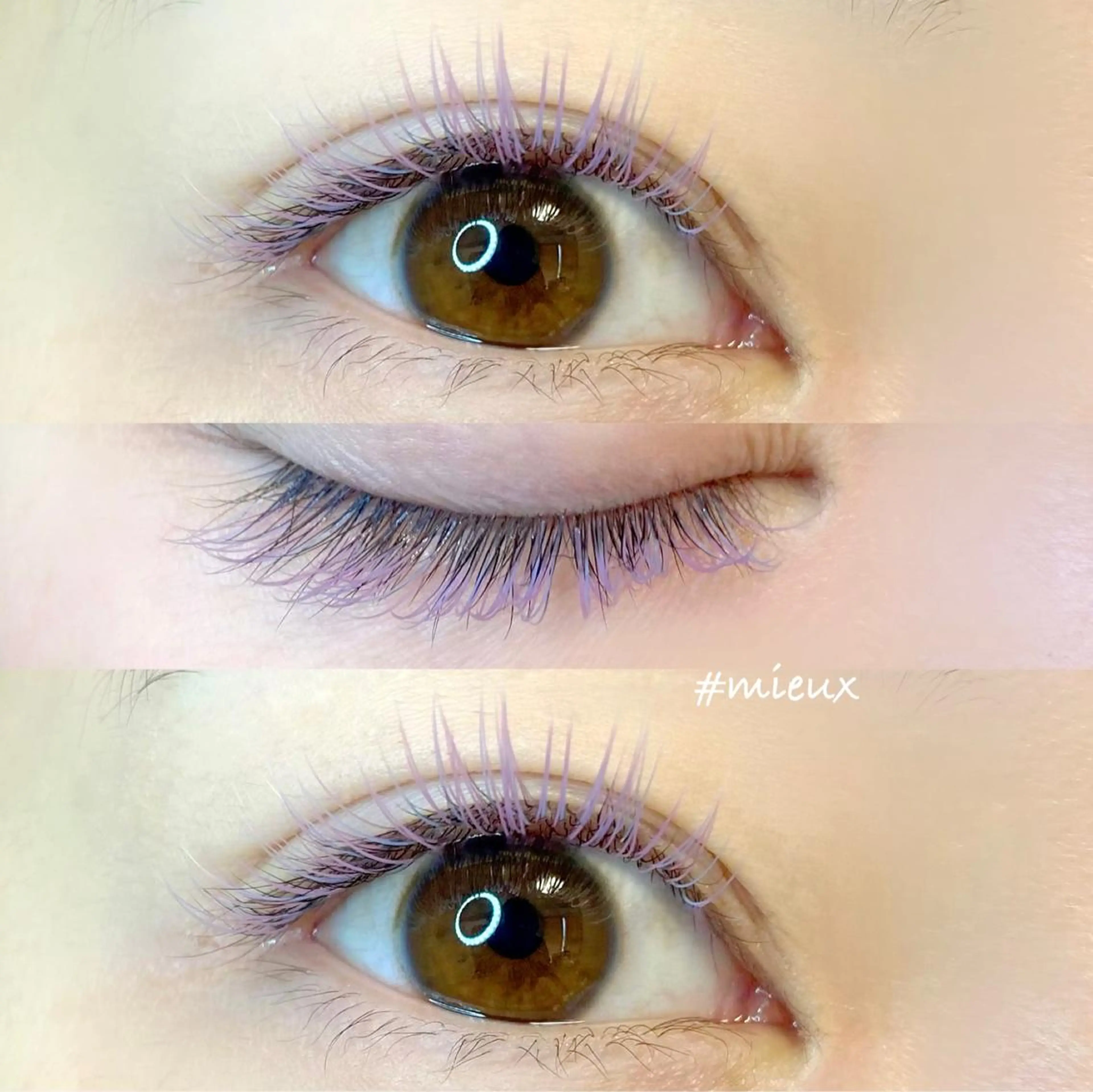 マツエク・マツパ 付け放題 カラーマツエク キュート フラットラッシュ マツエク mieux _パリエク♡LED♡のマツエク・マツパデザイン