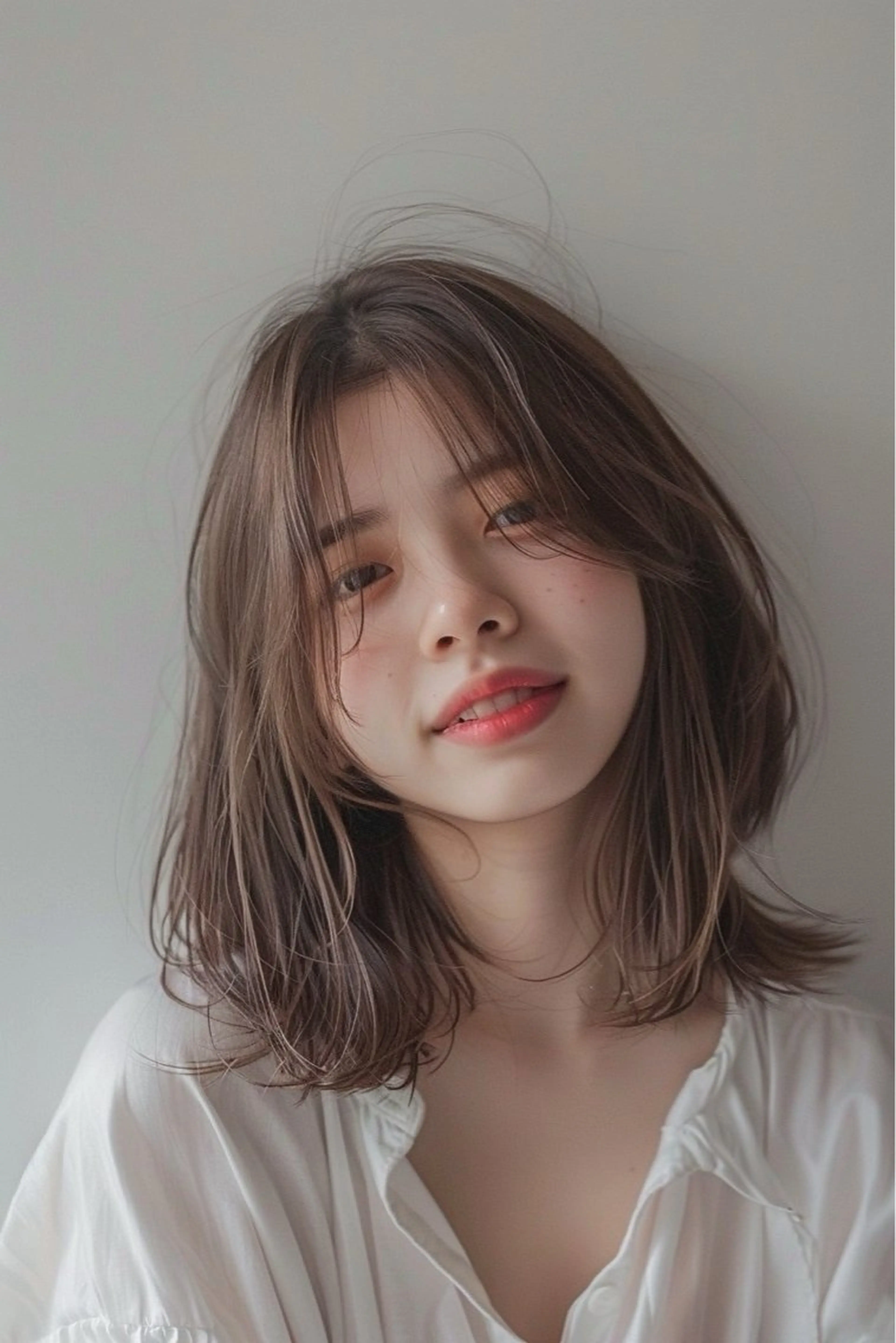 セミロング カット ヘアカラー トリートメント 最新ケアカラー 髪質改善YUTOのヘアスタイル