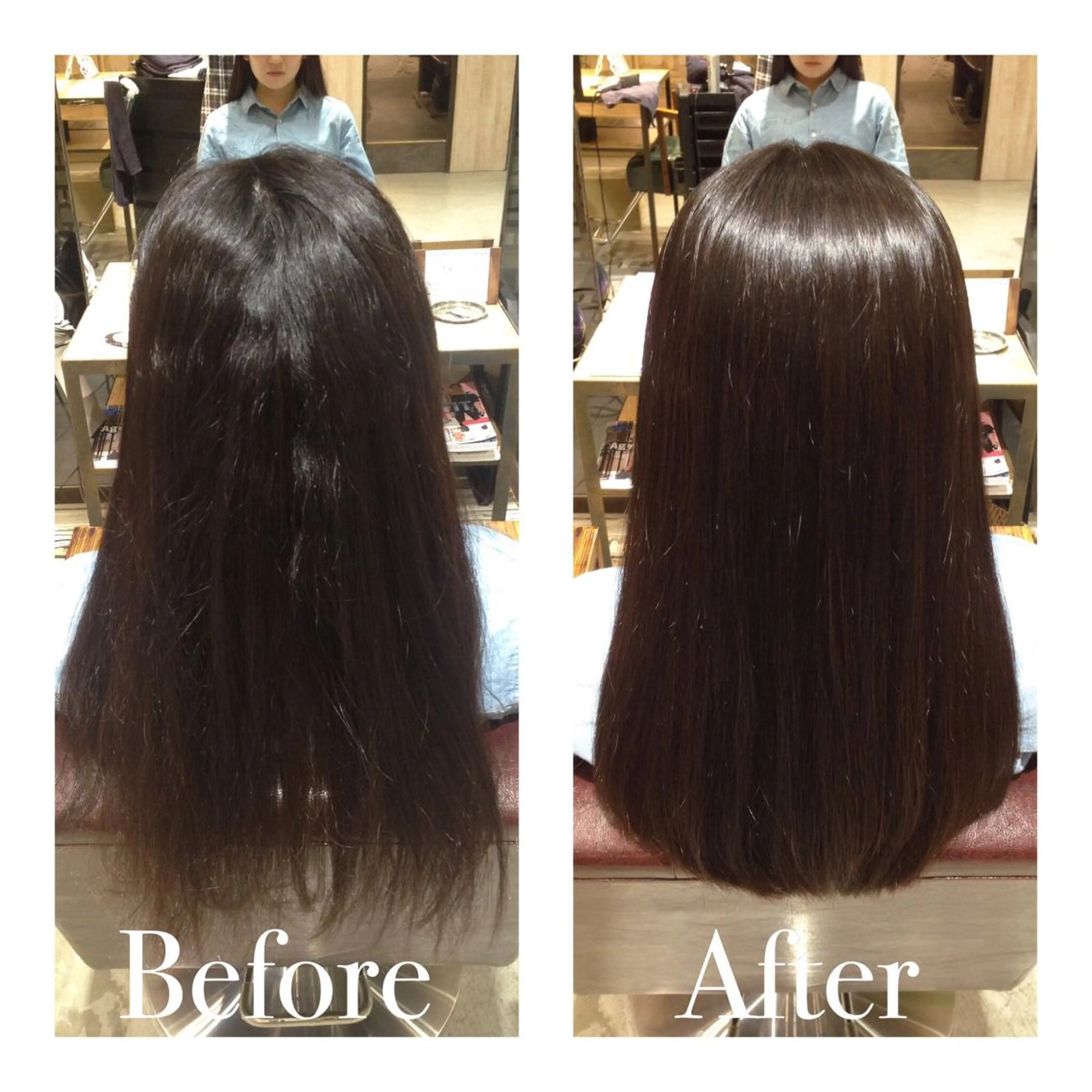 セミロング ロング パーマ ヘアカラー トリートメント アオガミ （前髪顔周りカット）のヘアスタイル