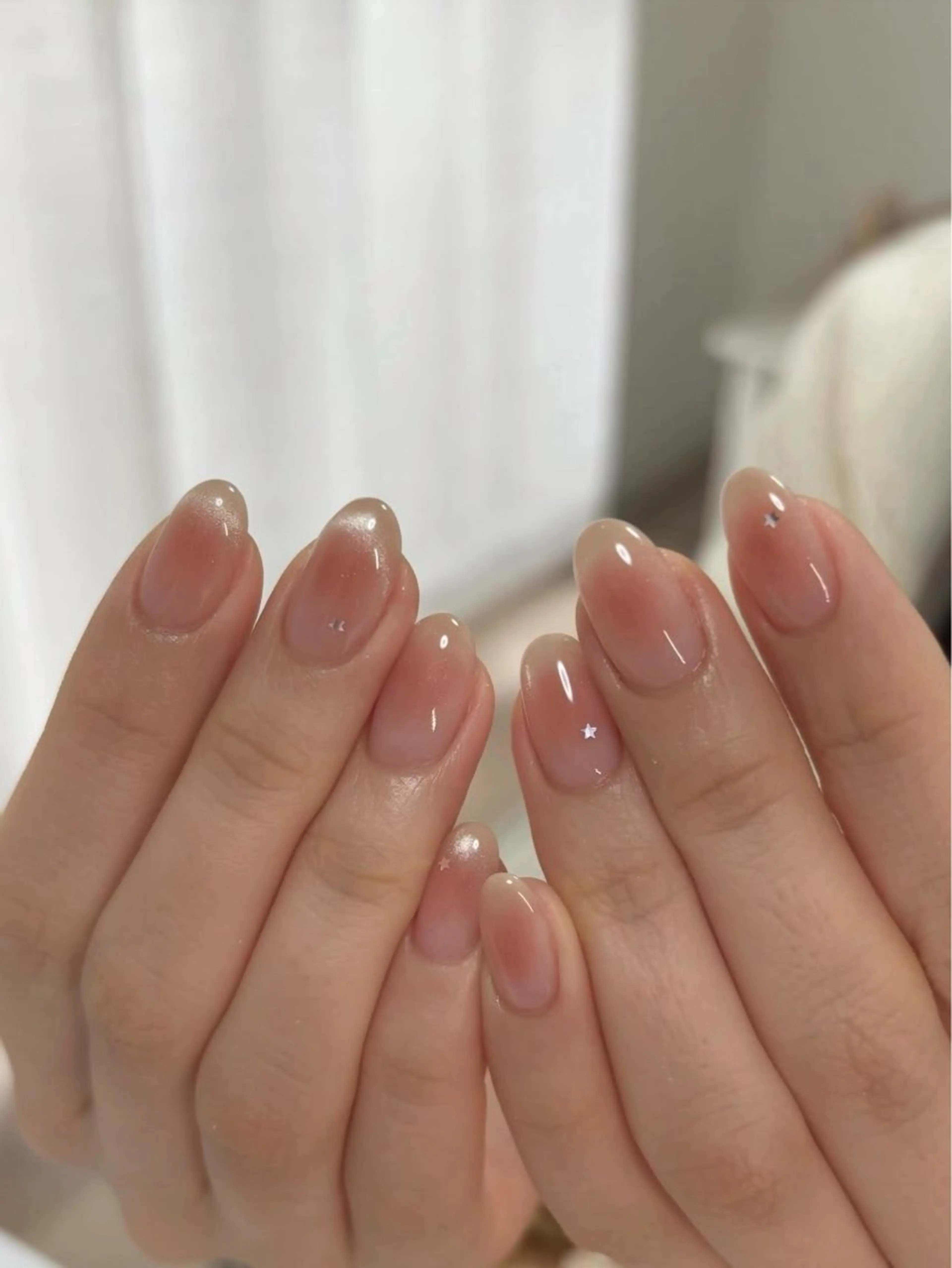 ネイル アートネイル オーロラネイル チークネイル 長さ出し フットネイル ハンドネイル 銀河_ Chan nailsのネイルデザイン