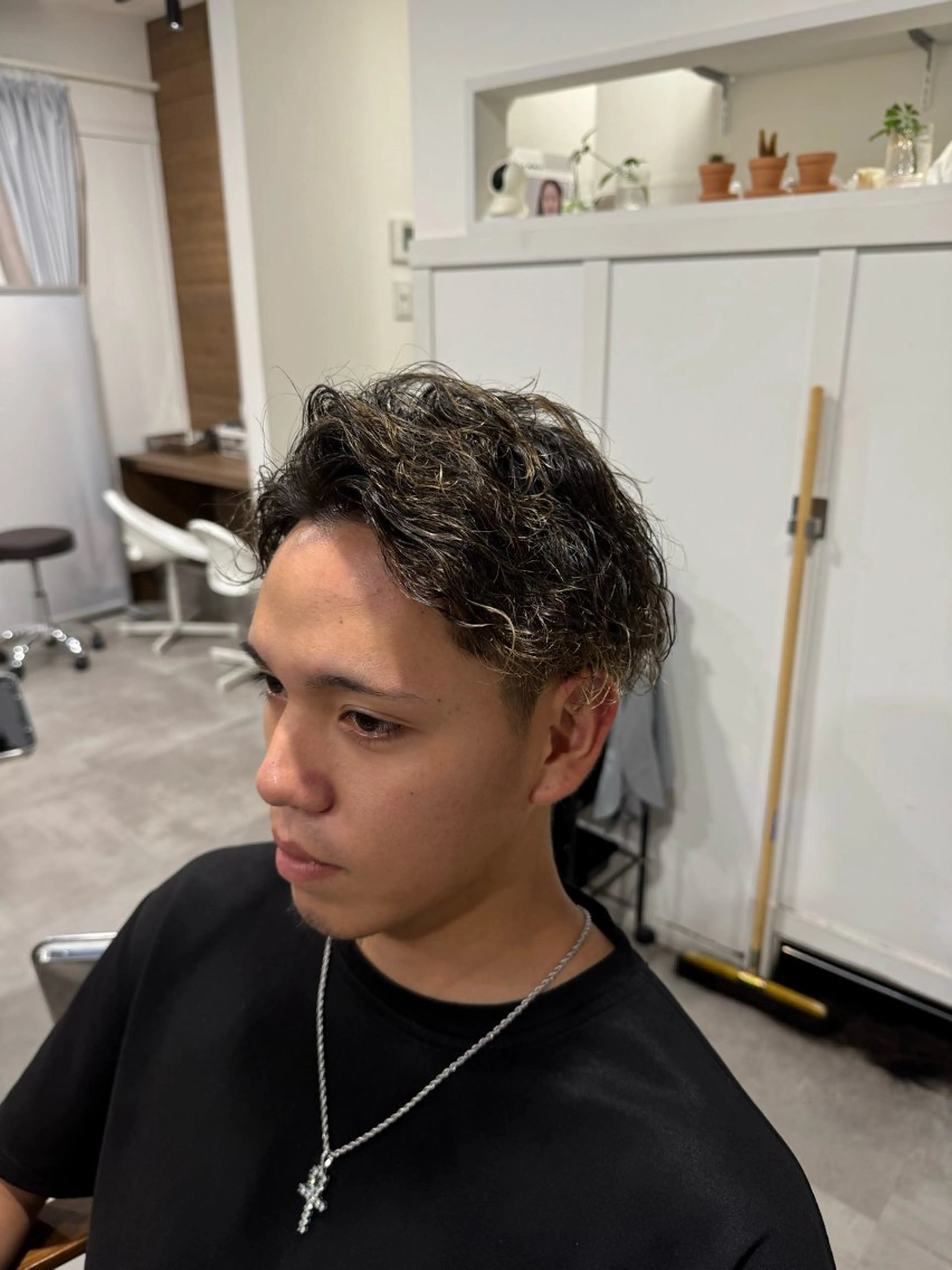 パーマ メンズ パーマ 平尾/艶カラー/ アッシュ系/中川誠大のヘアスタイル