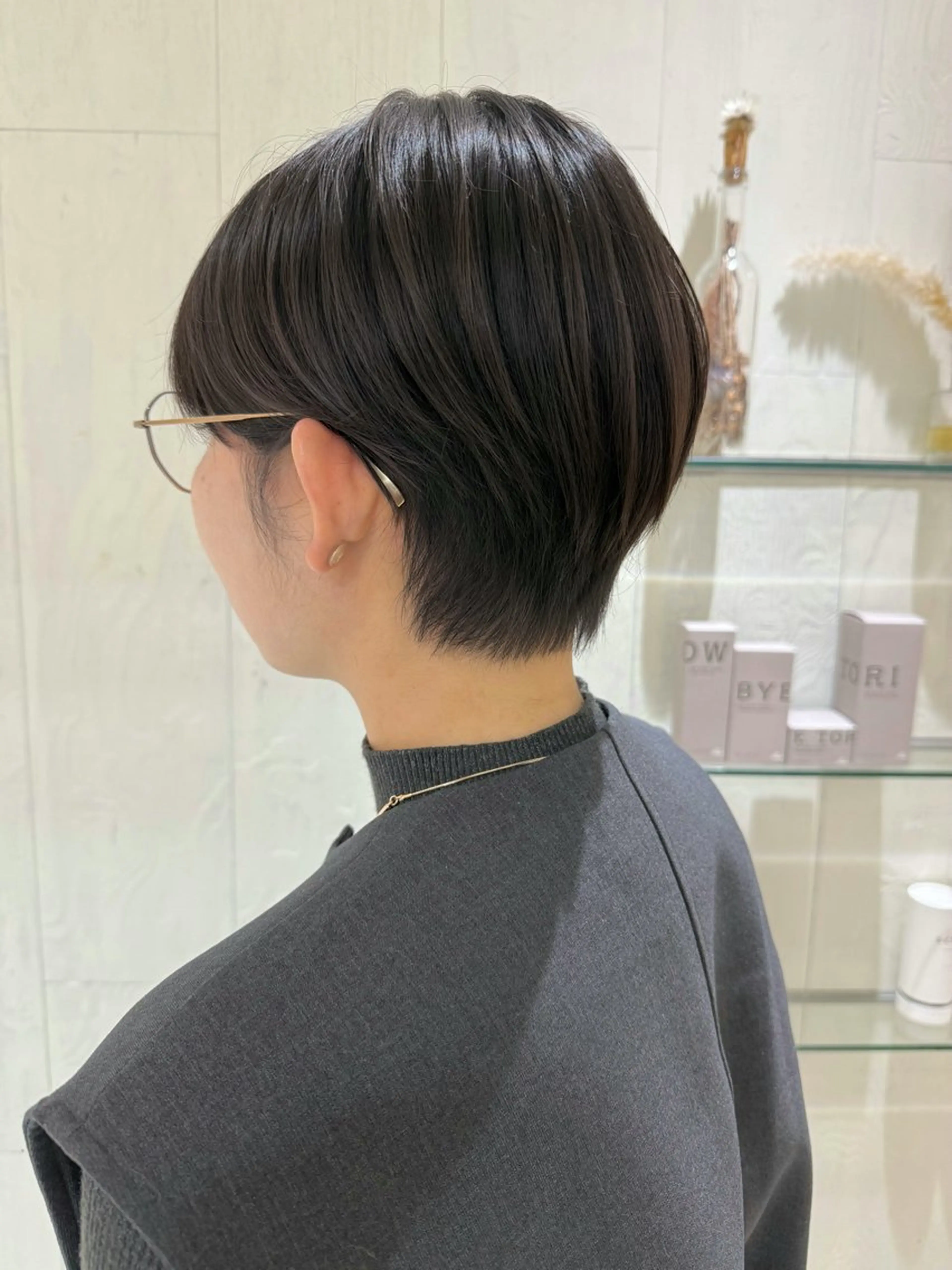 ショート カラー 顔まわりレイヤー 顔周りカット レイヤーカット ウルフカット ウルフレイヤー カット ヘアカラー トリートメント 河合秀明/ショート /ボブ/レイヤーのヘアスタイル