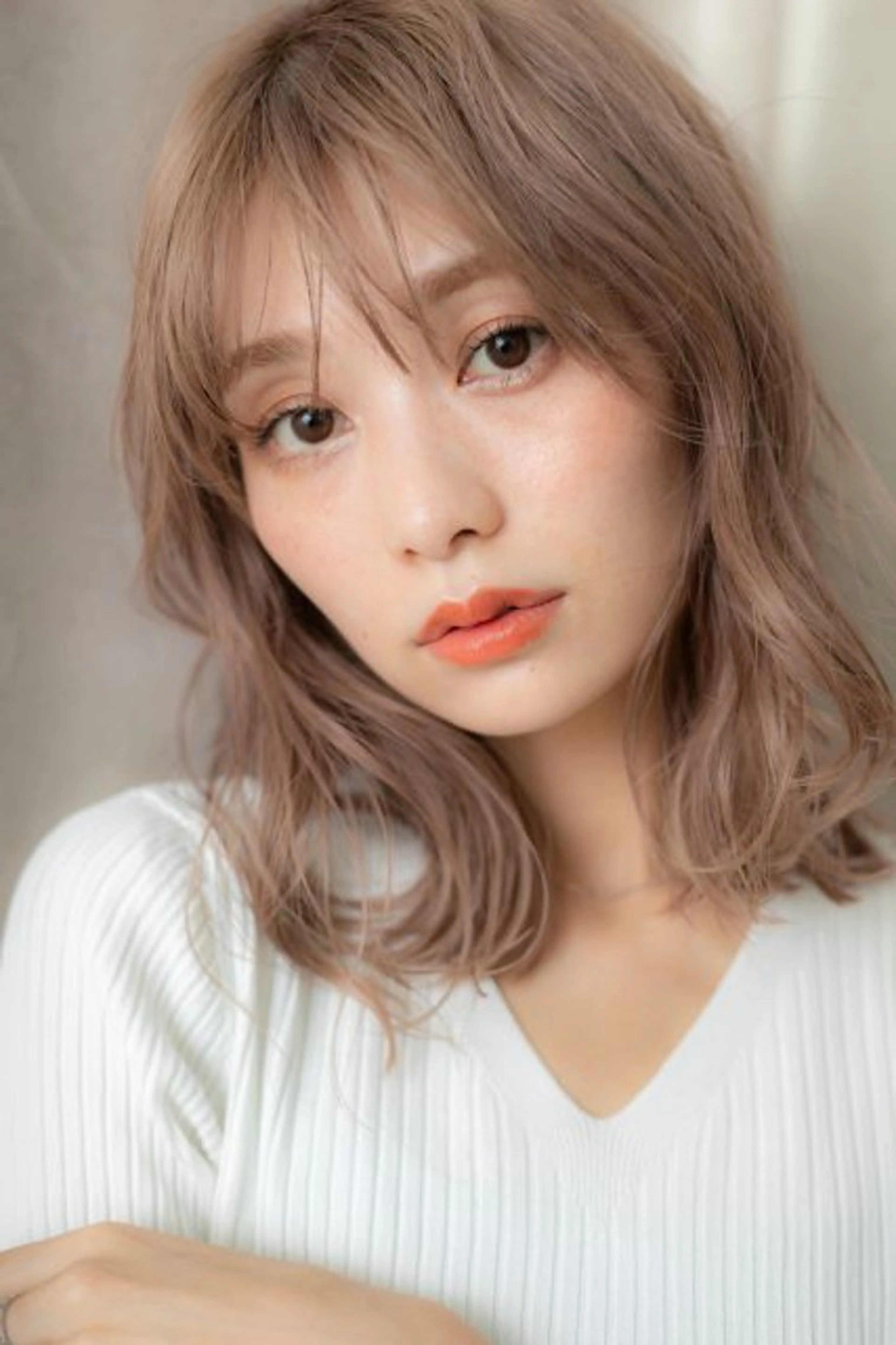 ミディアム カラー パーマ 棚村 竜太のヘアスタイル