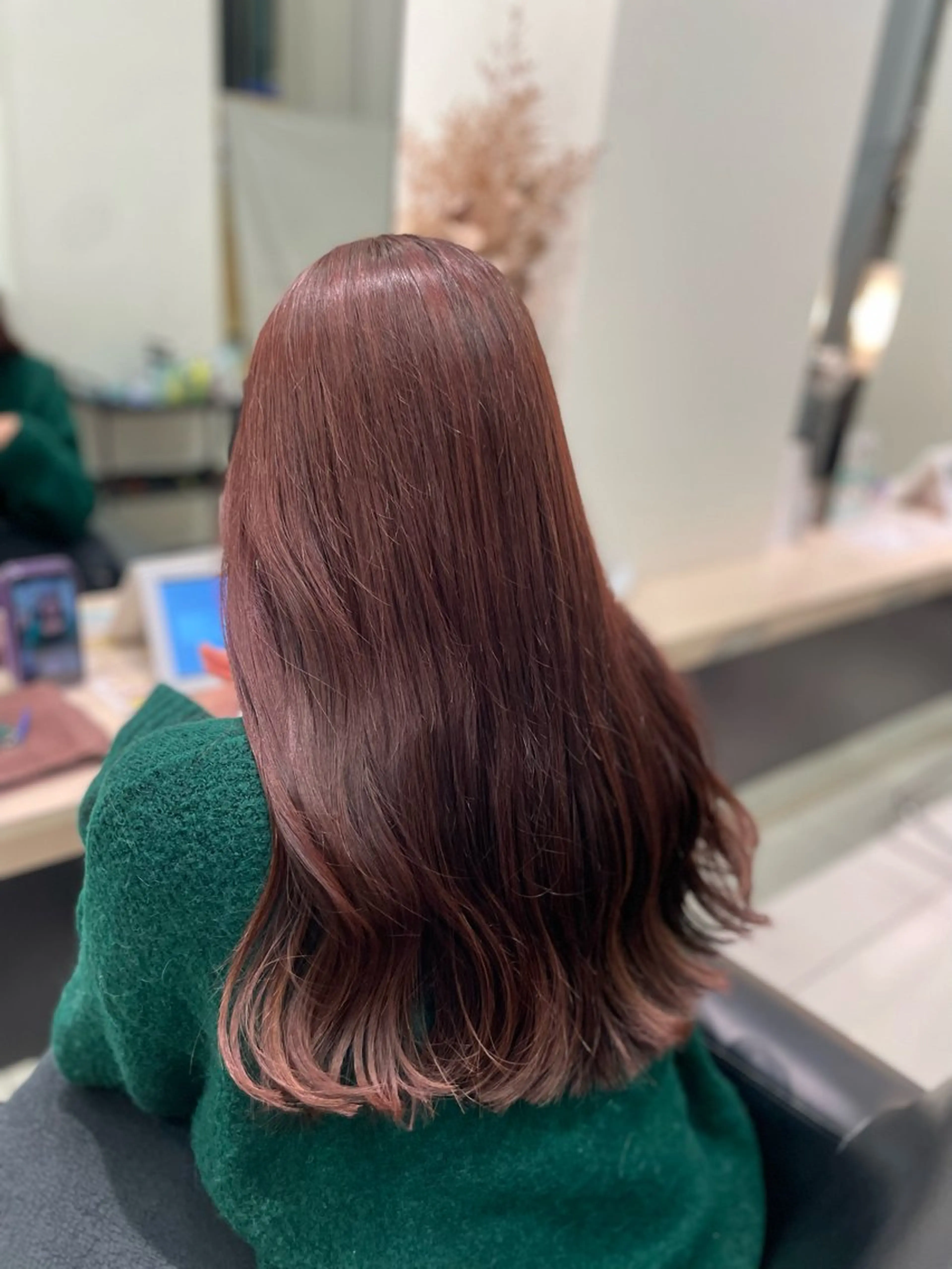 ロング カラー ブラウンカラー ピンクカラー レッドカラー レッドブラウン ヘアカラー クロスパーマ/うる艶 カラー/Kurumiのヘアスタイル