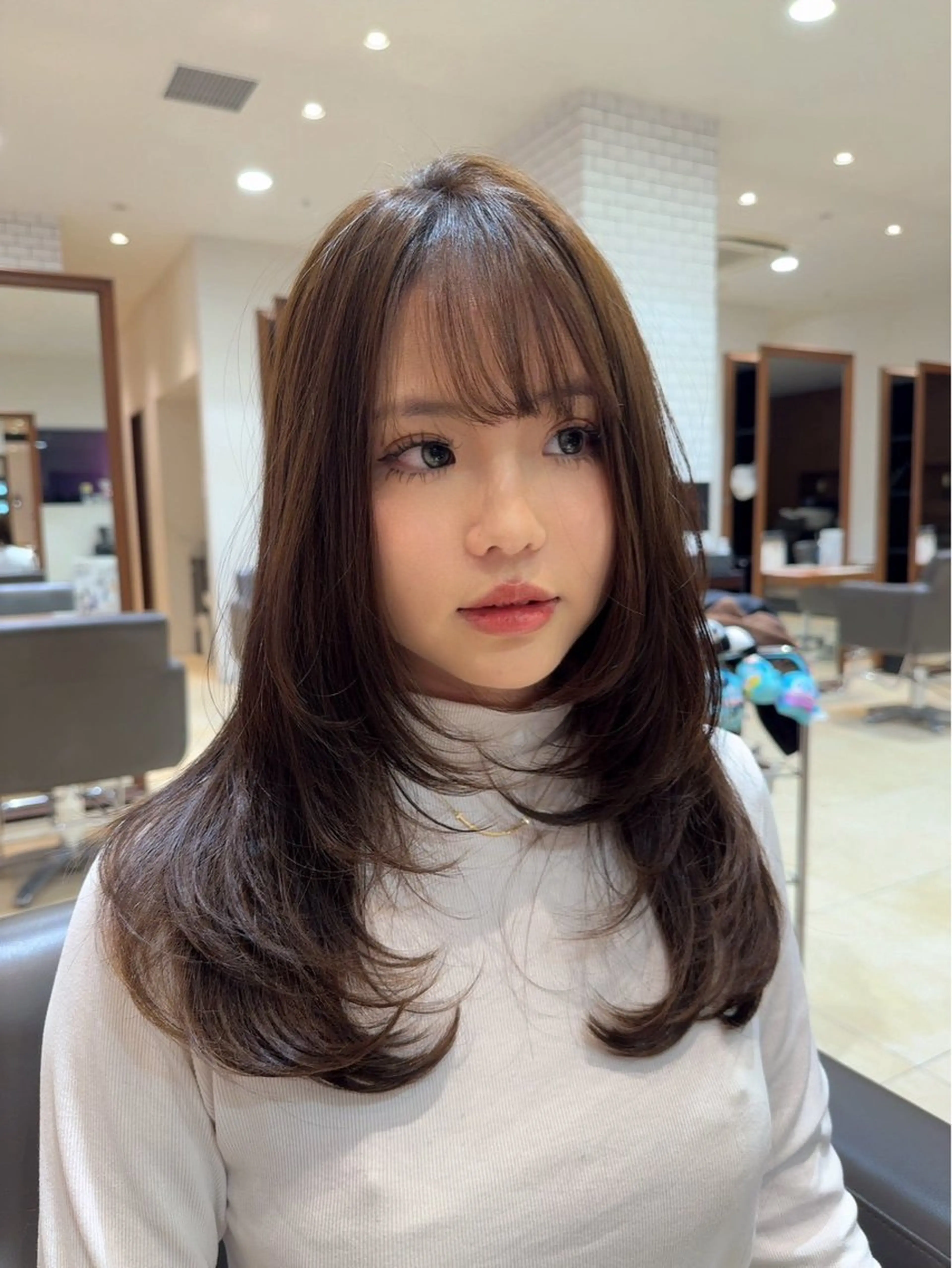 ロング カラー ブリーチ ダブルカラー ブリーチなしカラー 髪質改善 韓国風ヘア カット ヘアカラー トリートメント Maison Annex【心斎橋/レイヤーカット/ブリーチなしダブルカラー/髪質改善カラー】所属・レイヤーカット/ 心斎橋　MACOのヘアスタイル